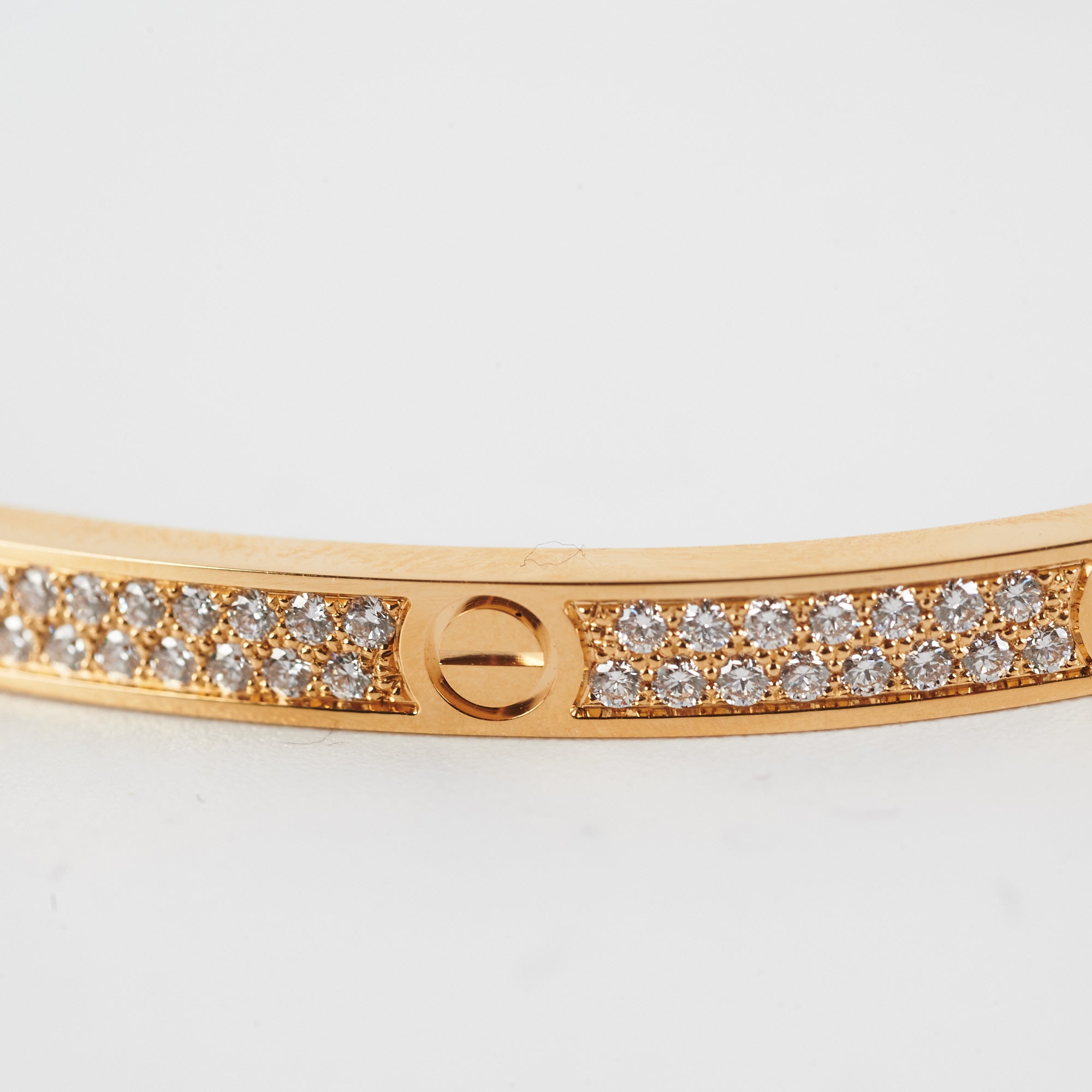 Cartier Love Bangle Pave Diamonds 18K Yellow Gold Bracelet (Size 17) - Luxury Jewelry for Women, Anniversary & Wedding Gift, Perfect for Special Occasions
