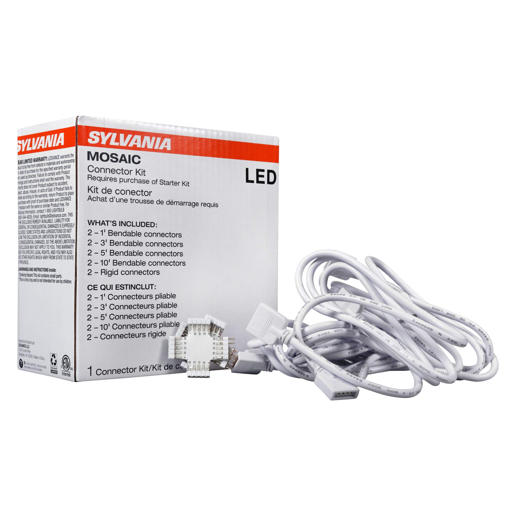 SYLVANIA LED Mosaic Flexible Light Strip Universal Connector Kit - 1 Pack (65487) | DIY Home Lighting Decor for Bedroom, Kitchen, Living Room & Outdoor Use