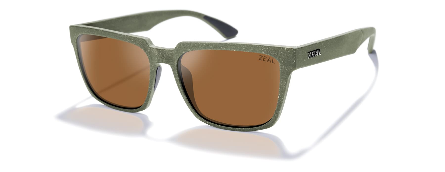 Zeal Optics Northwind Rectangular Polarized Sunglasses for Men & Women - Moss Frame with Copper Lens - UV Protection Outdoor Sports & Driving Shades