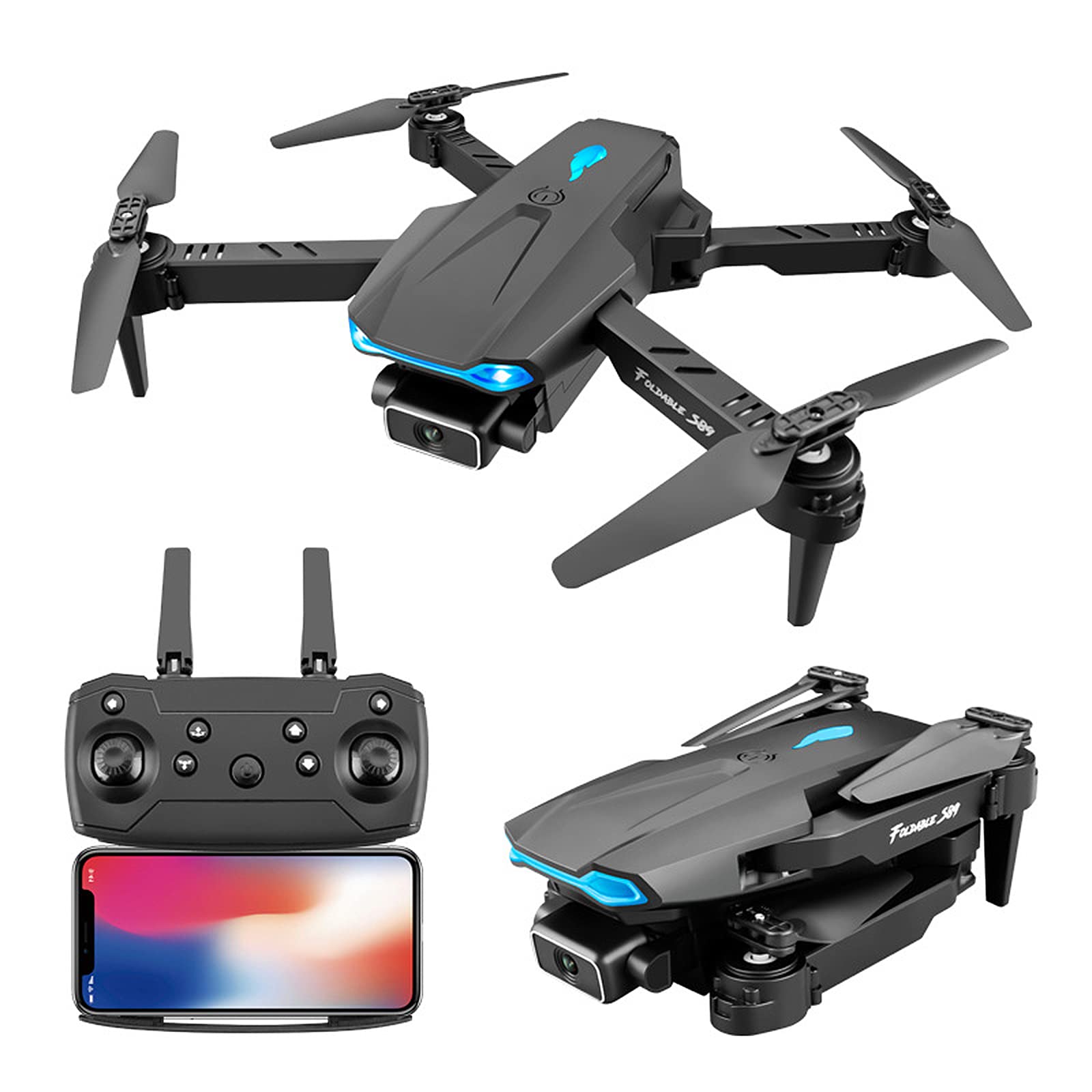 4K Camera Drone for Adults - Mini RC Quadcopter with 3 Rechargeable Batteries, Smart Hover & Gesture Control for Aerial Photography & Videography - Perfect for Travel, Outdoor Adventures & Content Creation