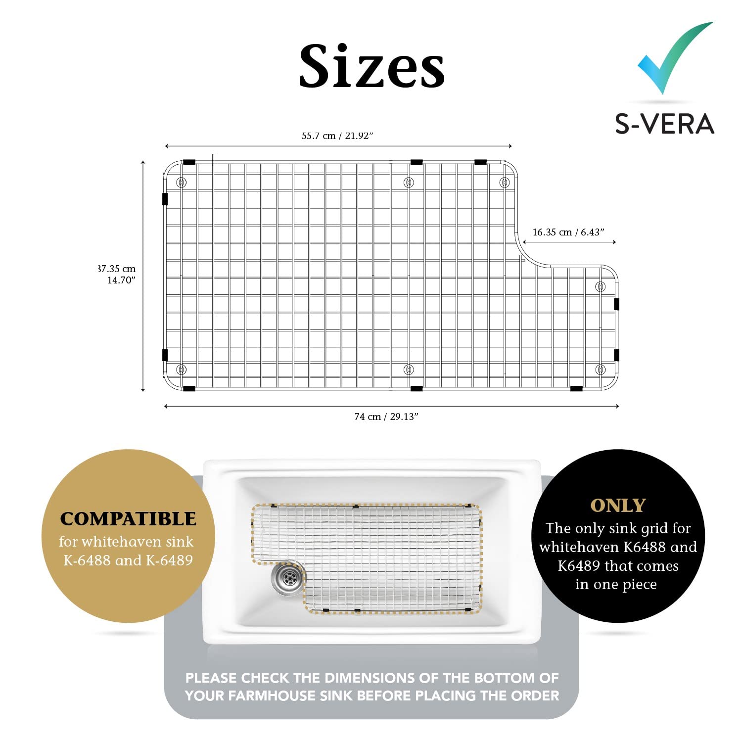 Kohler Sink Rack Compatible with K 6488 & K 6489 - Whitehaven Sink Protector with 21