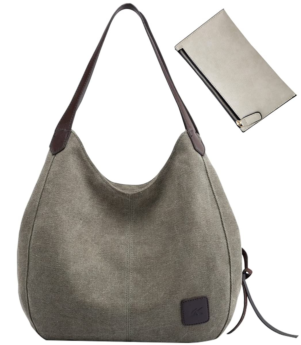 IBLUE Women's Canvas Hobo Handbag - Casual Shoulder Tote Purse for Ladies (D1076) - Perfect for Work, Travel & Everyday Use