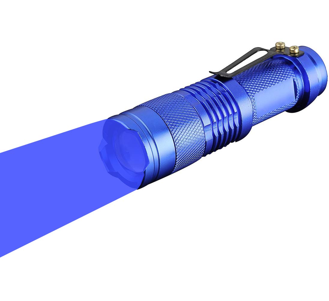 High-Power Blue LED Flashlight - 3 Modes, Long Range Blue Beam, Waterproof for Night Fishing, Hunting & UV Detection | Perfect for Outdoor Adventures, Camping & Emergency Use