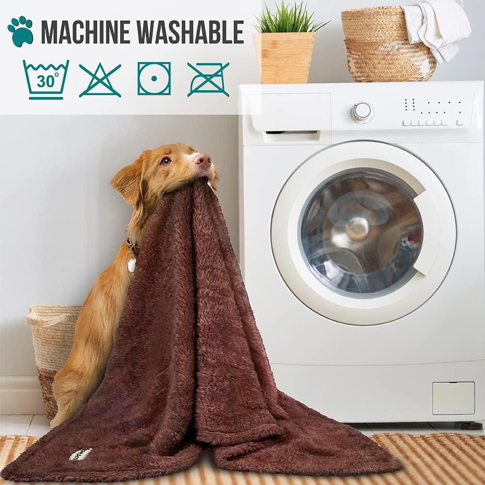 PetAmi Fluffy Dog Blanket for Small Dogs - Soft Sherpa Fleece for Couch & Bed