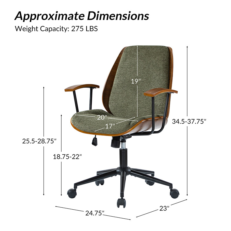 Ergonomic Alina Adjustable Height Office Chair with Lumbar Support - Perfect for Home Office, Gaming, and Workspace Comfort