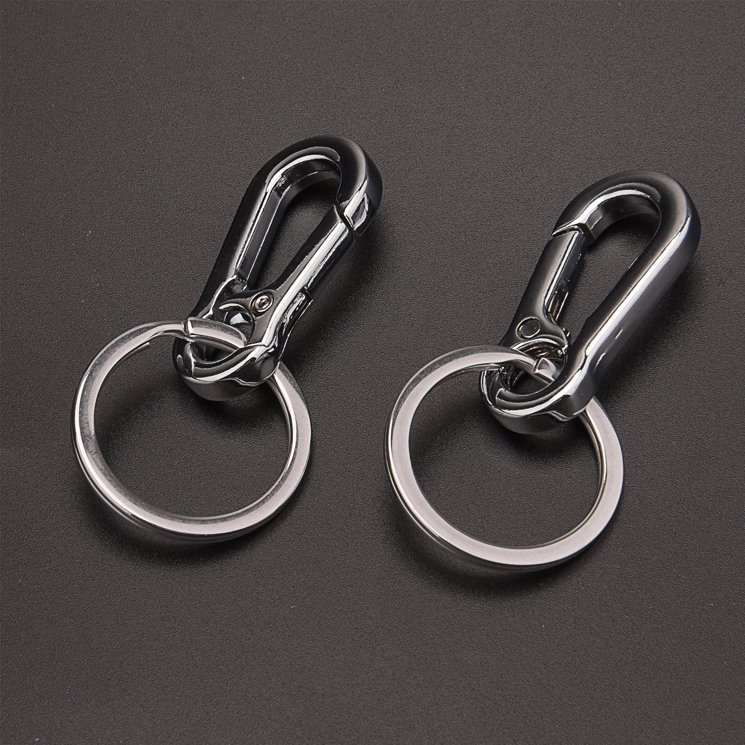 Durable Metal Keychain Organizer with Hook - 2 Pack for Keys, Lanyards & Everyday Carry Essentials | Perfect for Home, Office, Travel & Gifts