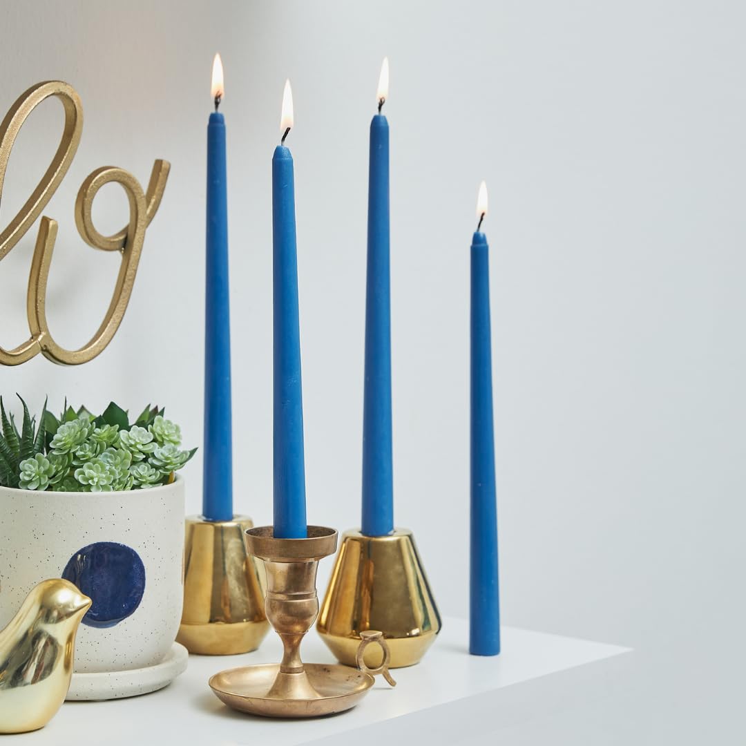 Blue Taper Candles Set of 30 - Dripless 12