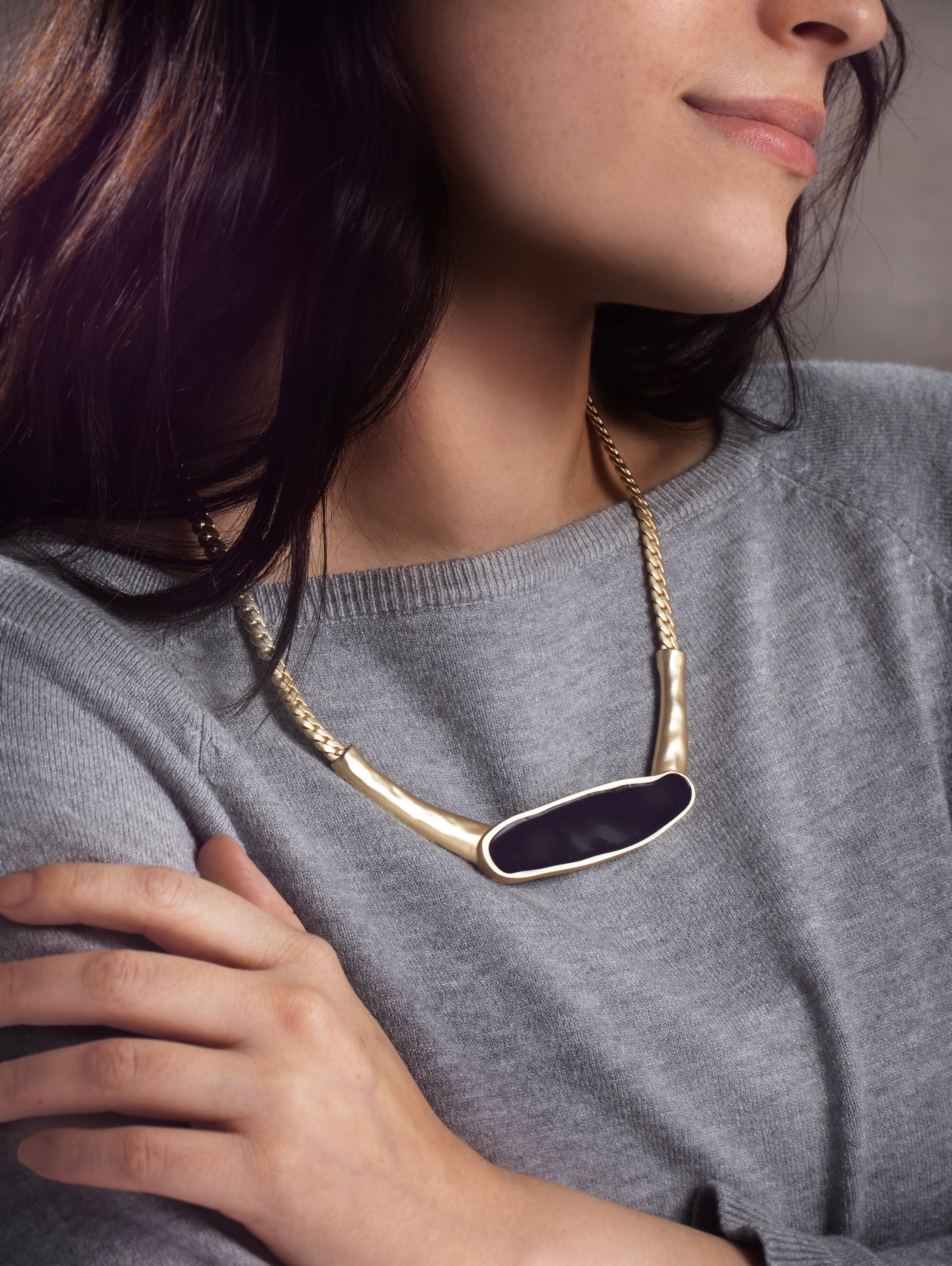 Elegant Herringbone Chain Plated Statement Necklace for Women | Gold & Silver Fashion Jewelry | Perfect for Parties, Weddings & Date Nights