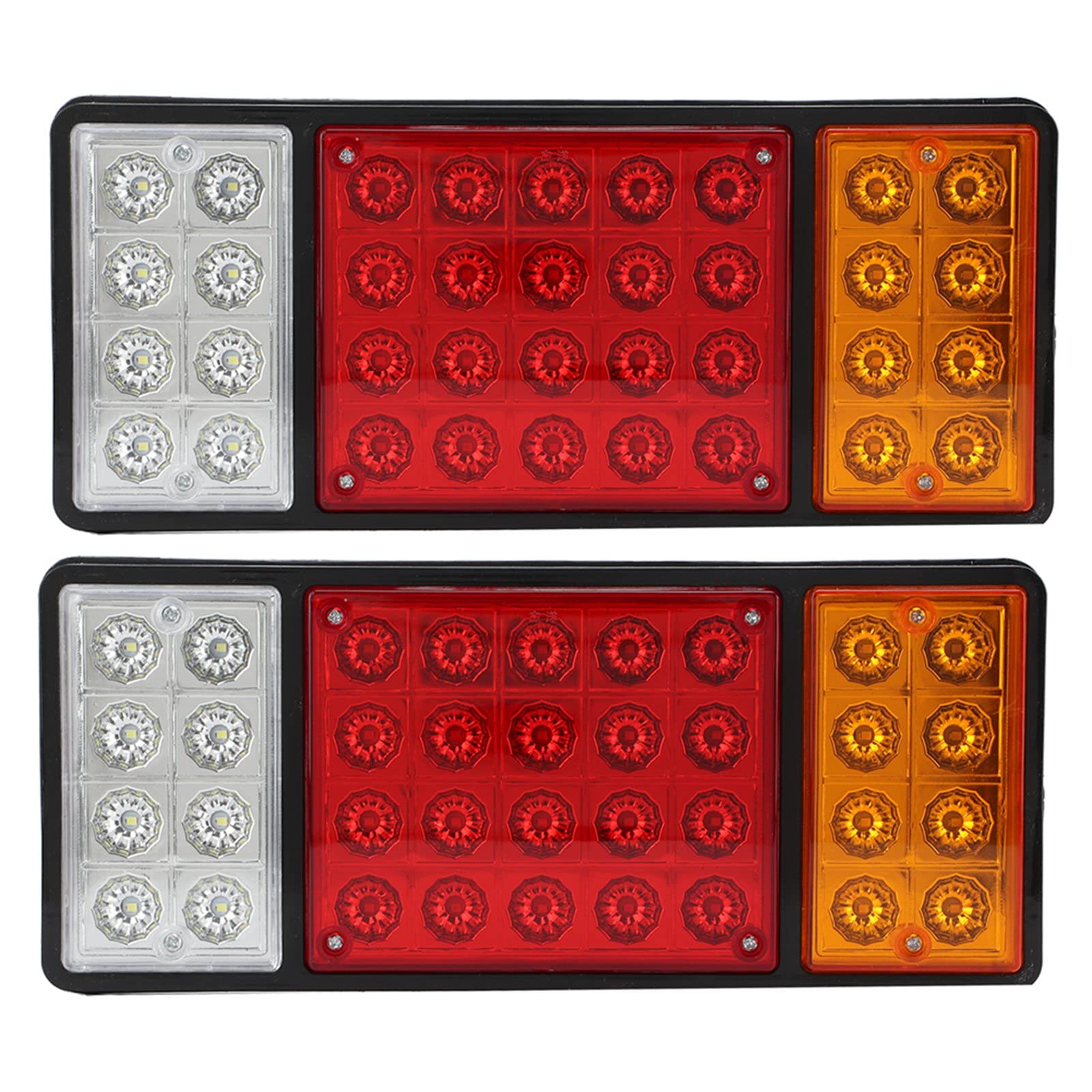 Aramox 12V 36 LED High Visibility Tail Lights - 2 Pcs Rear Signal Indicator Lamps for Caravan & Truck | Durable Waterproof Brake Lights for Night Driving & Off-Road Adventures