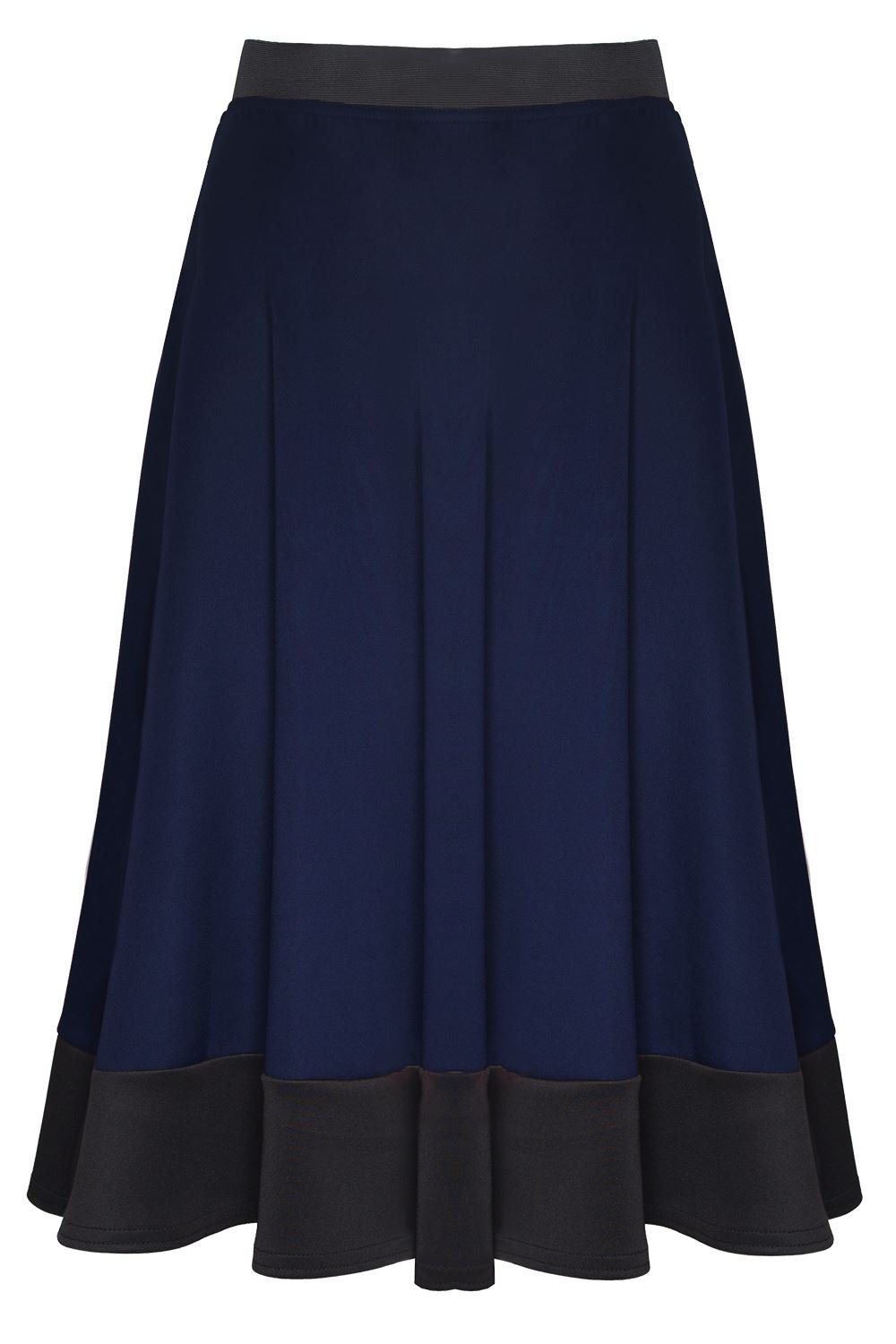 Be Jealous Women's Stretch Scuba Flared Skater Swing Midi Skirt - Plus Size Casual Skirt for Party, Date Night & Everyday Wear