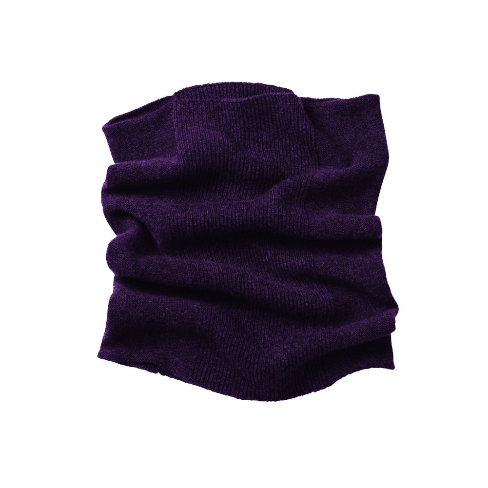 Parisbonbon Men's 100% Cashmere Ribbed Neck Warmer Scarf - Soft Winter Accessory for Cold Weather, Deep Violet, One Size Fits All - Perfect for Skiing, Snowboarding & Outdoor Activities