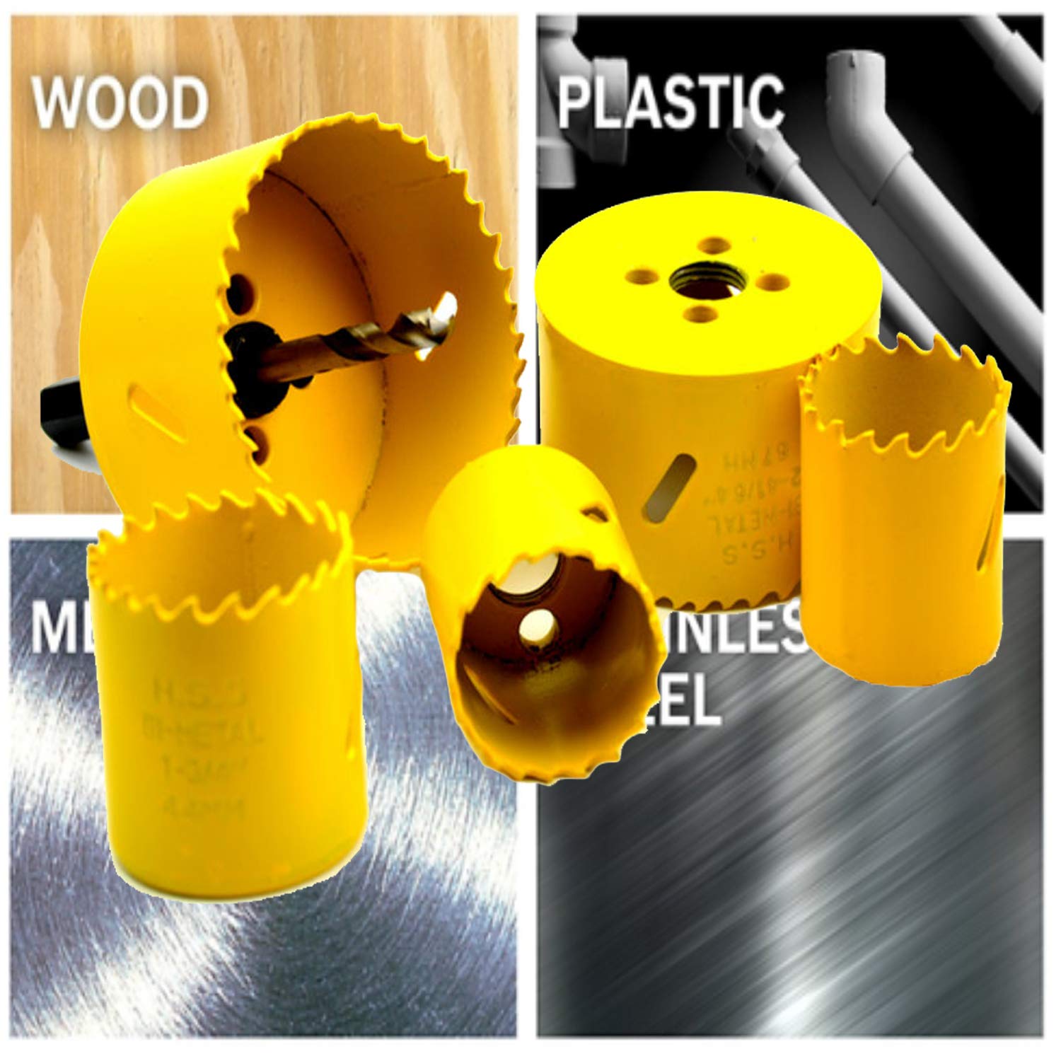 Bi-Metal Hole Saw 2-1/2 Inch (64mm) with Arbor & Pilot Bit - Perfect for Metal & Wood Drilling