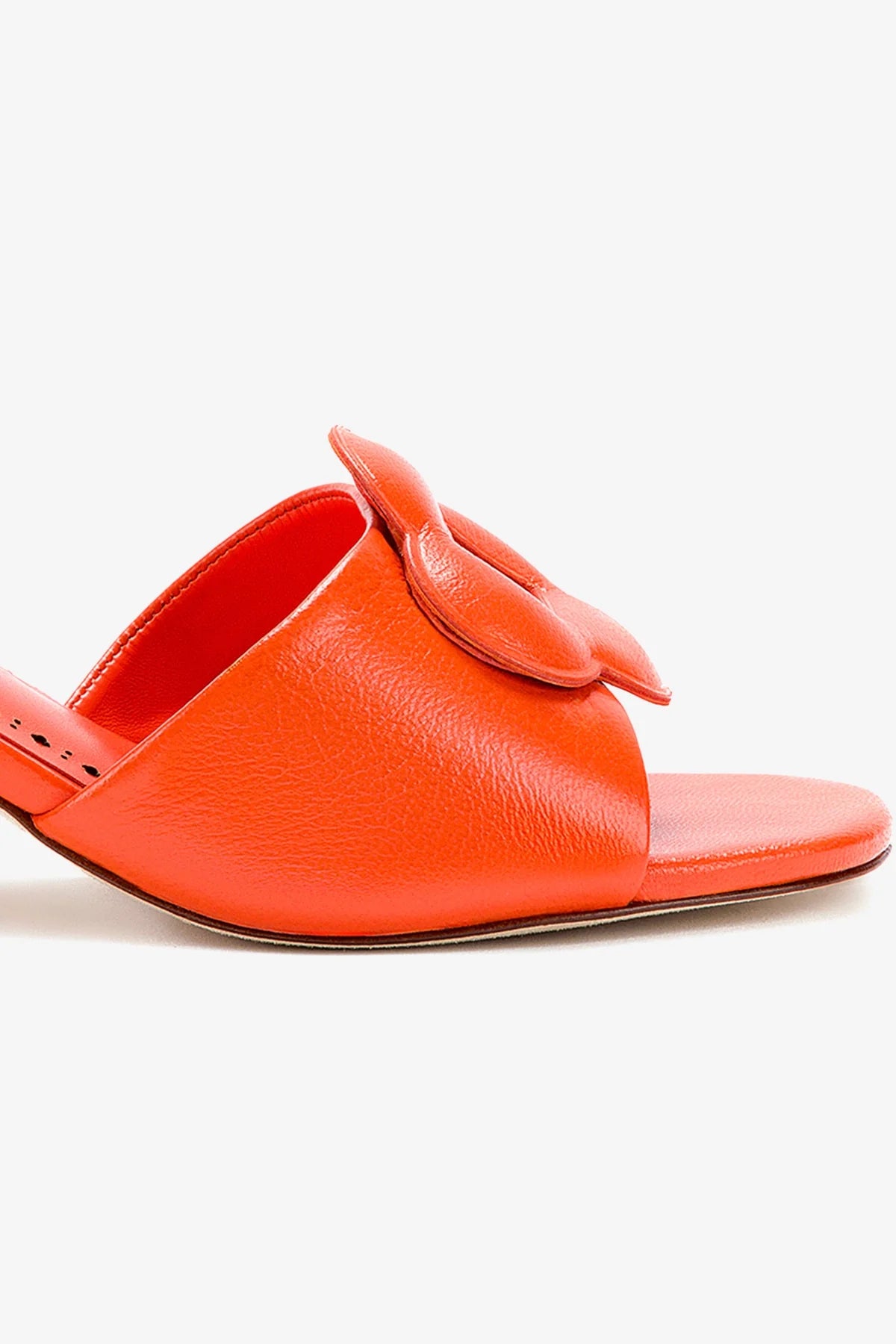 Orange Leather Flora Mule Shoes - Comfortable & Stylish Women's Slip-On Loafers for Casual Wear, Office & Outdoor Activities