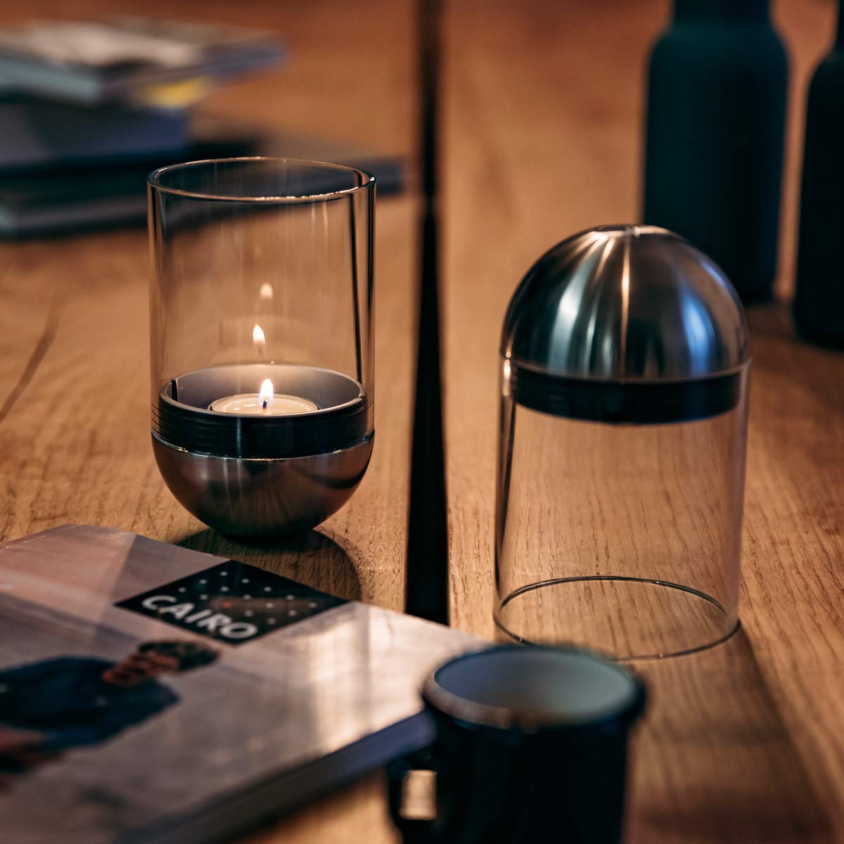 Gravity Candle M90 - Horizontal Tealight Candle Holder for Wall Mounting - Easy Lighting & Extinguishing - Perfect for Home Decor, Romantic Dinners & Outdoor Parties