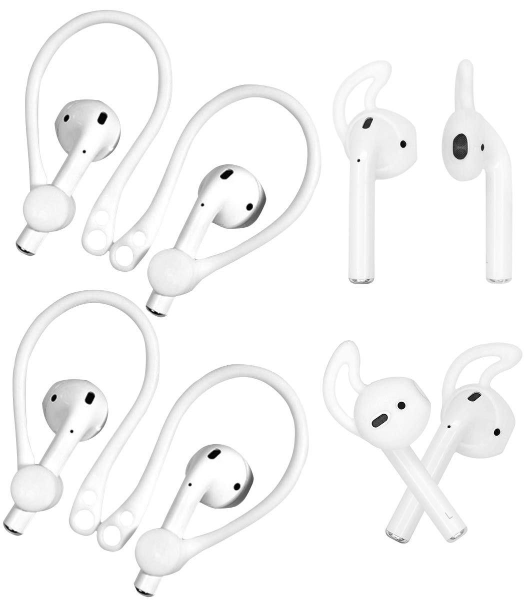 Rayker Airpod Earhook Replacement - 4 Pairs White for Outdoor Sports