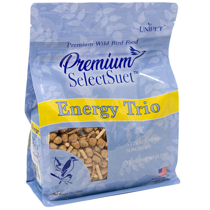 Premium Select Suet Energy Trio - High Protein Bird Feed for Wild Birds - Perfect for Backyard Bird Feeding & Attracting Woodpeckers, Nuthatches & Chickadees