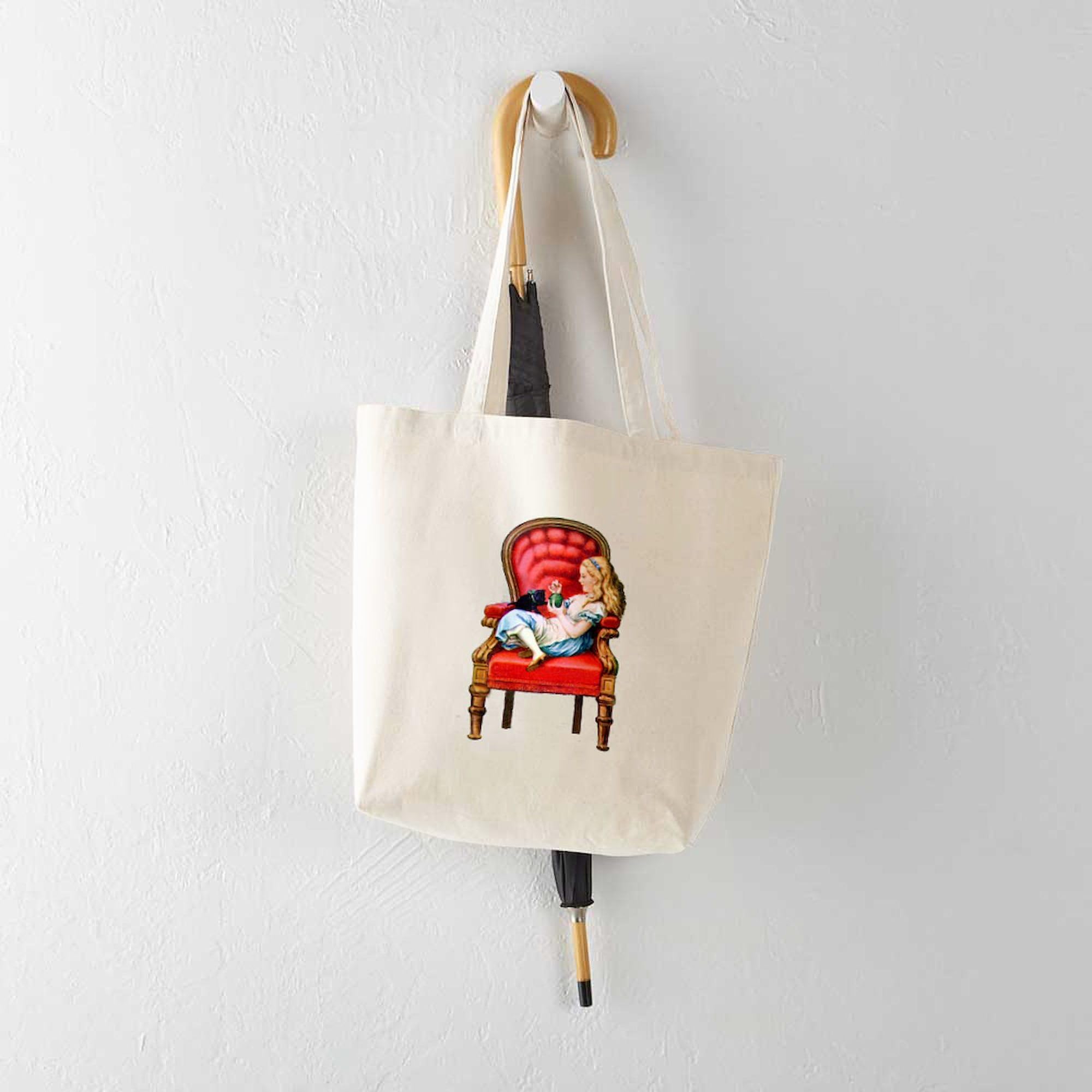 ALICE & DINAH Natural Canvas Tote Bag - Reusable Shopping Bag for Groceries, Beach & Daily Use | Eco-Friendly Cotton Carryall