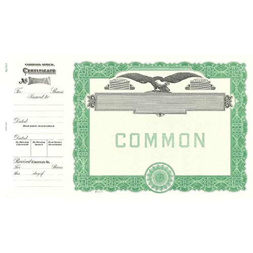 Goes 512 Blank Common Stock Certificate - Pack of 100 | Professional Business & Legal Documents for Corporate Records, Shareholder Meetings, and Startup Paperwork