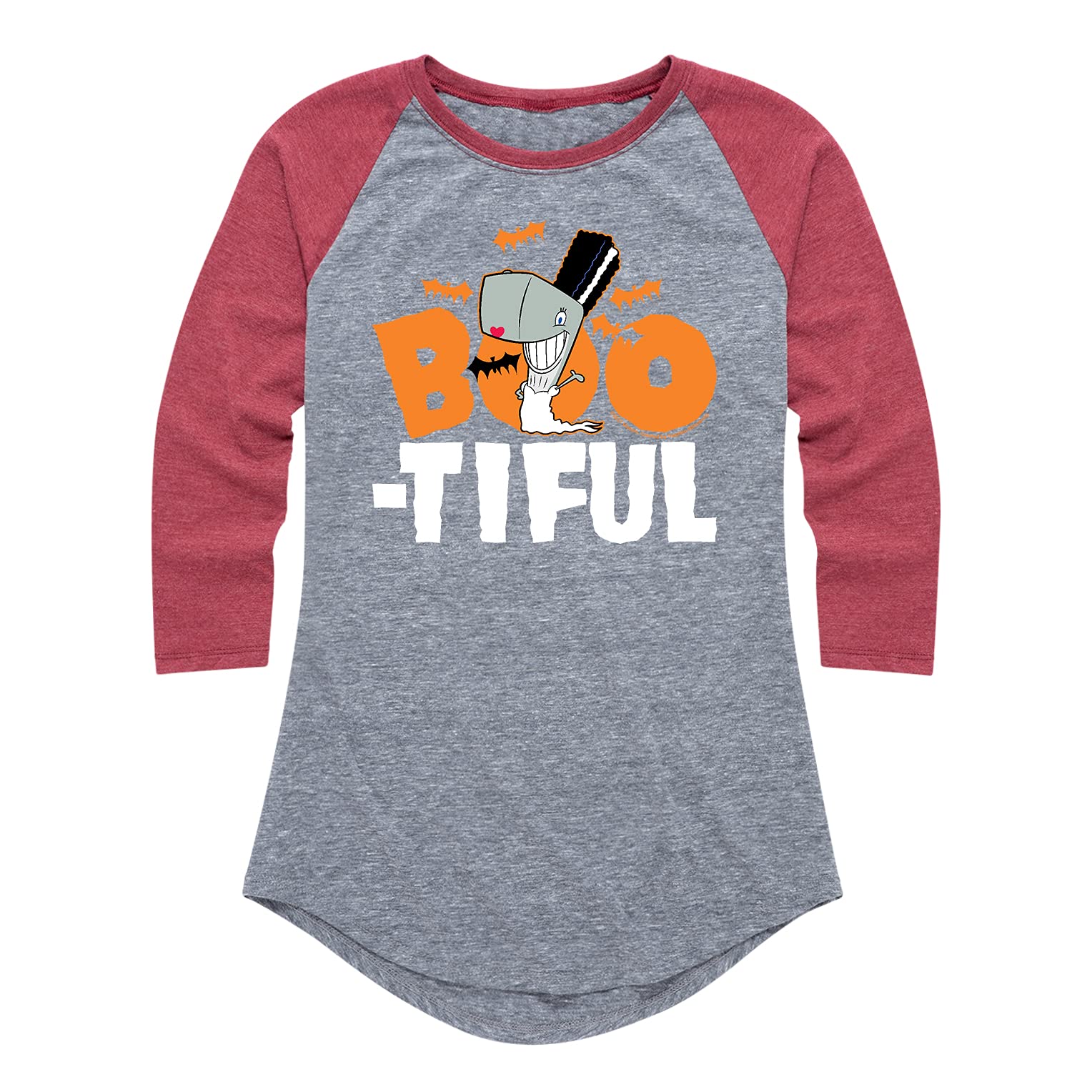Spongebob Squarepants Boo-Tiful Women's Raglan Graphic T-Shirt | Hybrid Apparel | Halloween & Casual Wear