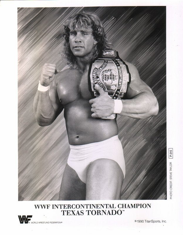 Vintage 1990 WWF IC Champion Texas Tornado P015 Black & White Wrestling Action Figure - Collectible Memorabilia for Wrestling Fans & Nostalgic Gift Idea