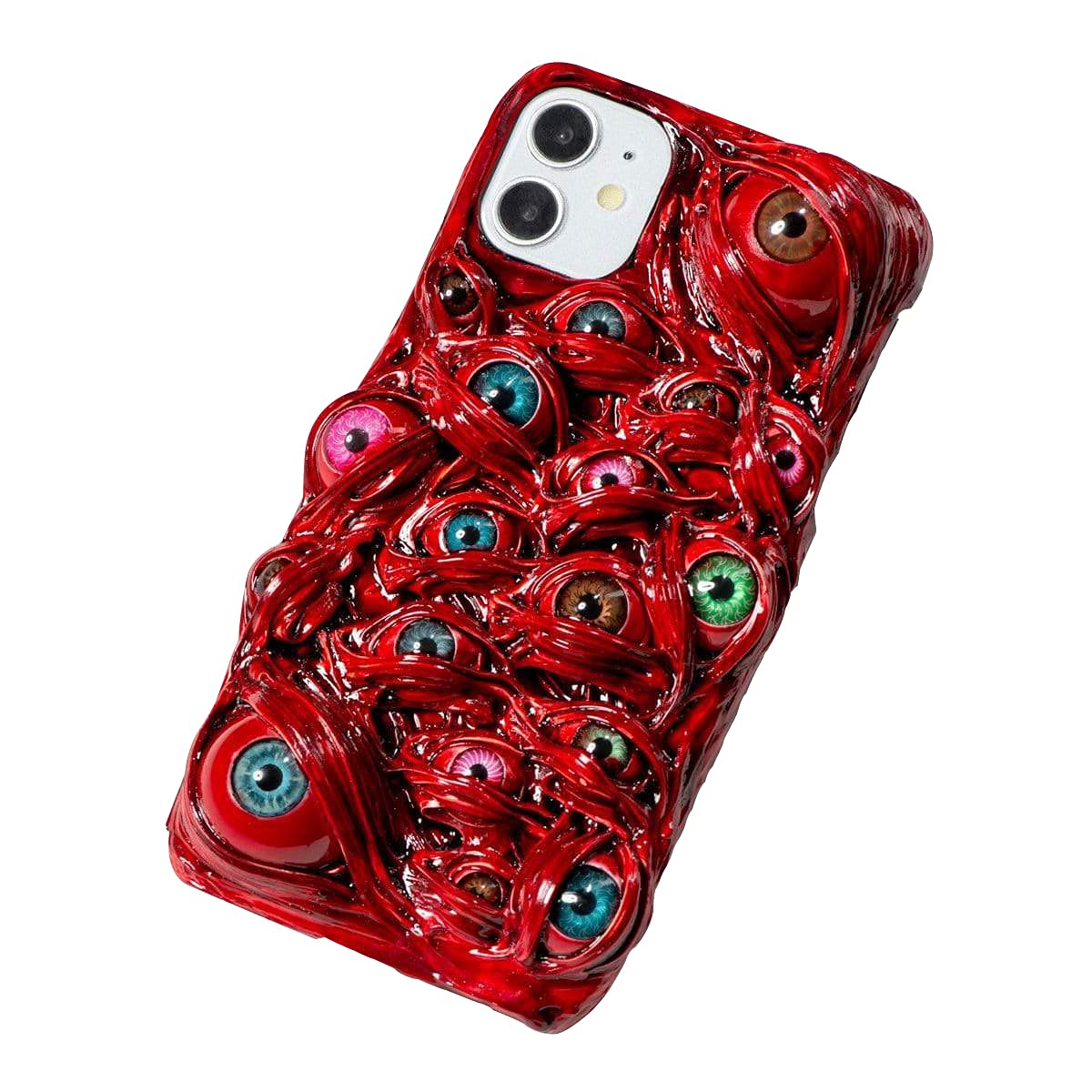 Techypop Blood Eyeball Designer Phone Case - 100% Handmade, Premium Protection for iPhone 13 Pro Max - Perfect for Halloween, Cosplay & Horror Theme Parties