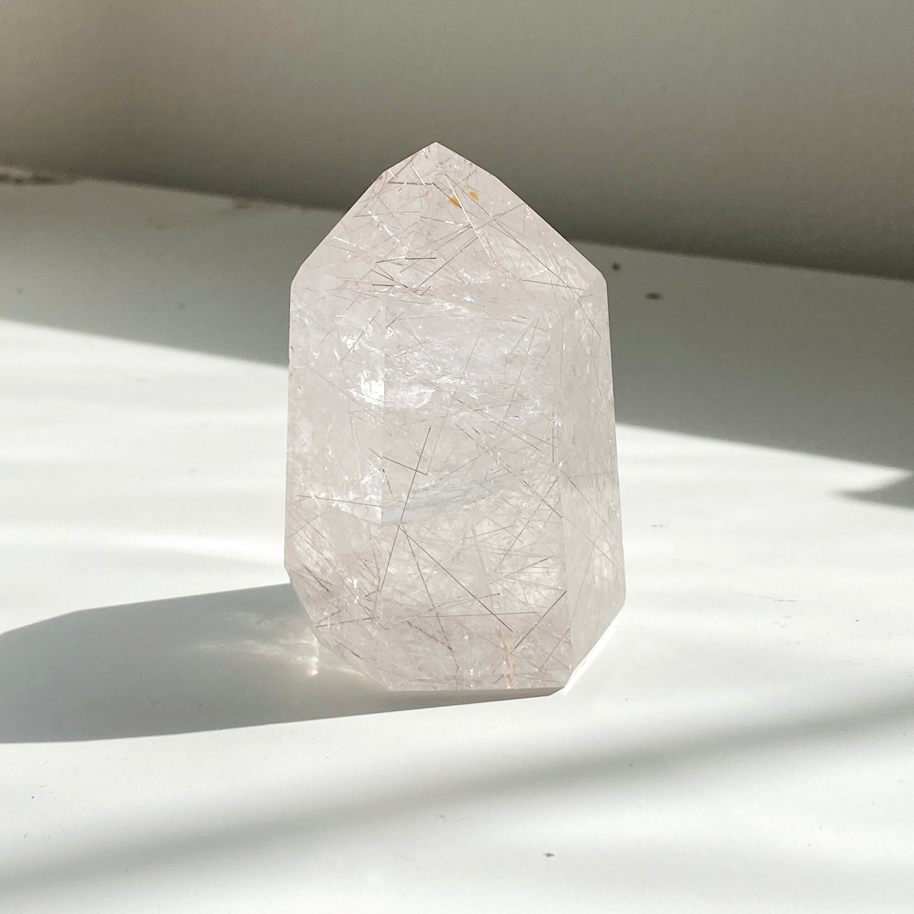 Natural Rutilated Quartz Point - Healing Crystal for Meditation, Energy Work & Spiritual Growth - Perfect for Home Decor, Yoga & Reiki
