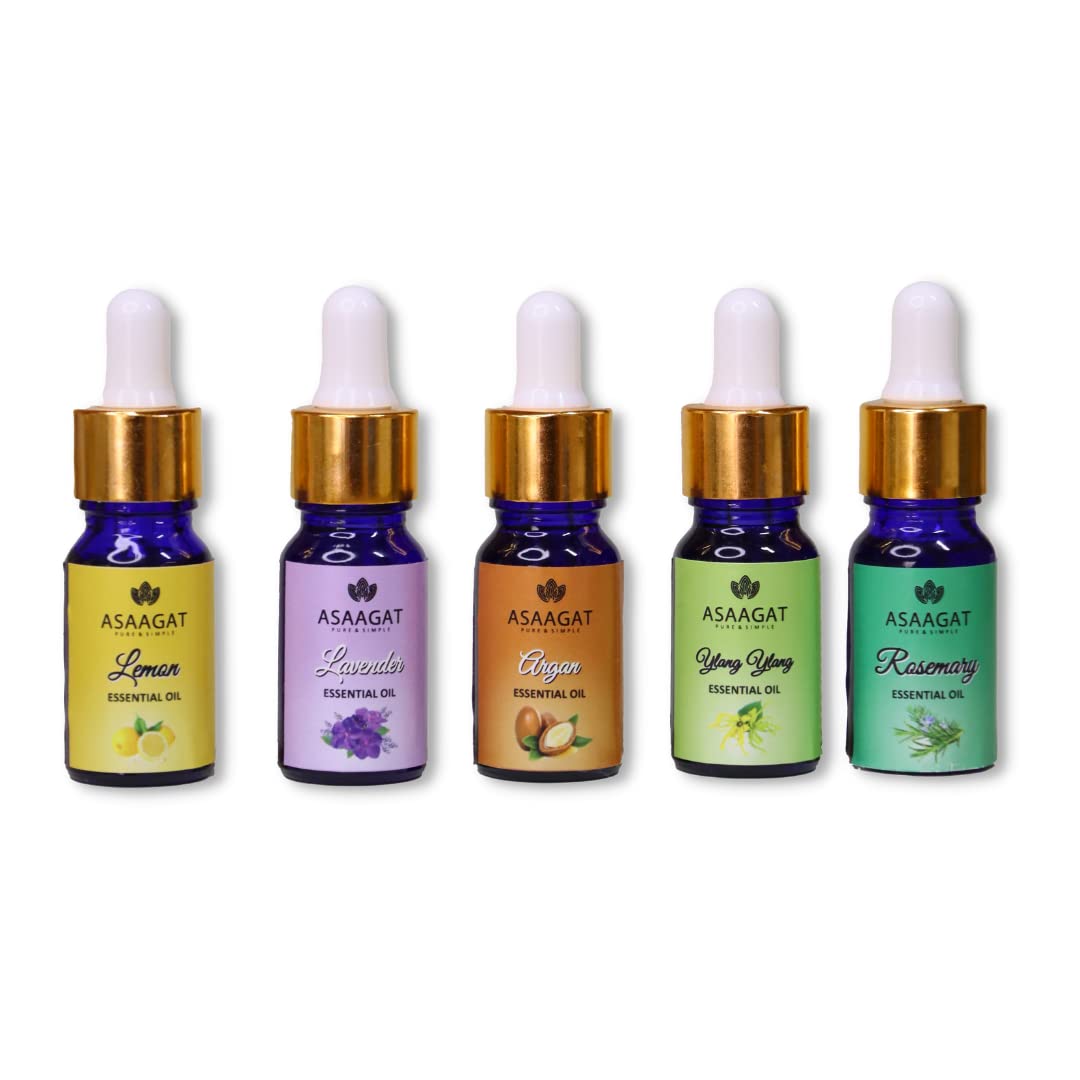 Assagat Essential Oil Kit - 5 Pack for Body Skincare & Hair Growth | Natural Aromatherapy Oils for Relaxation, Massage & Diffuser Use | Total Body Care Gift Set