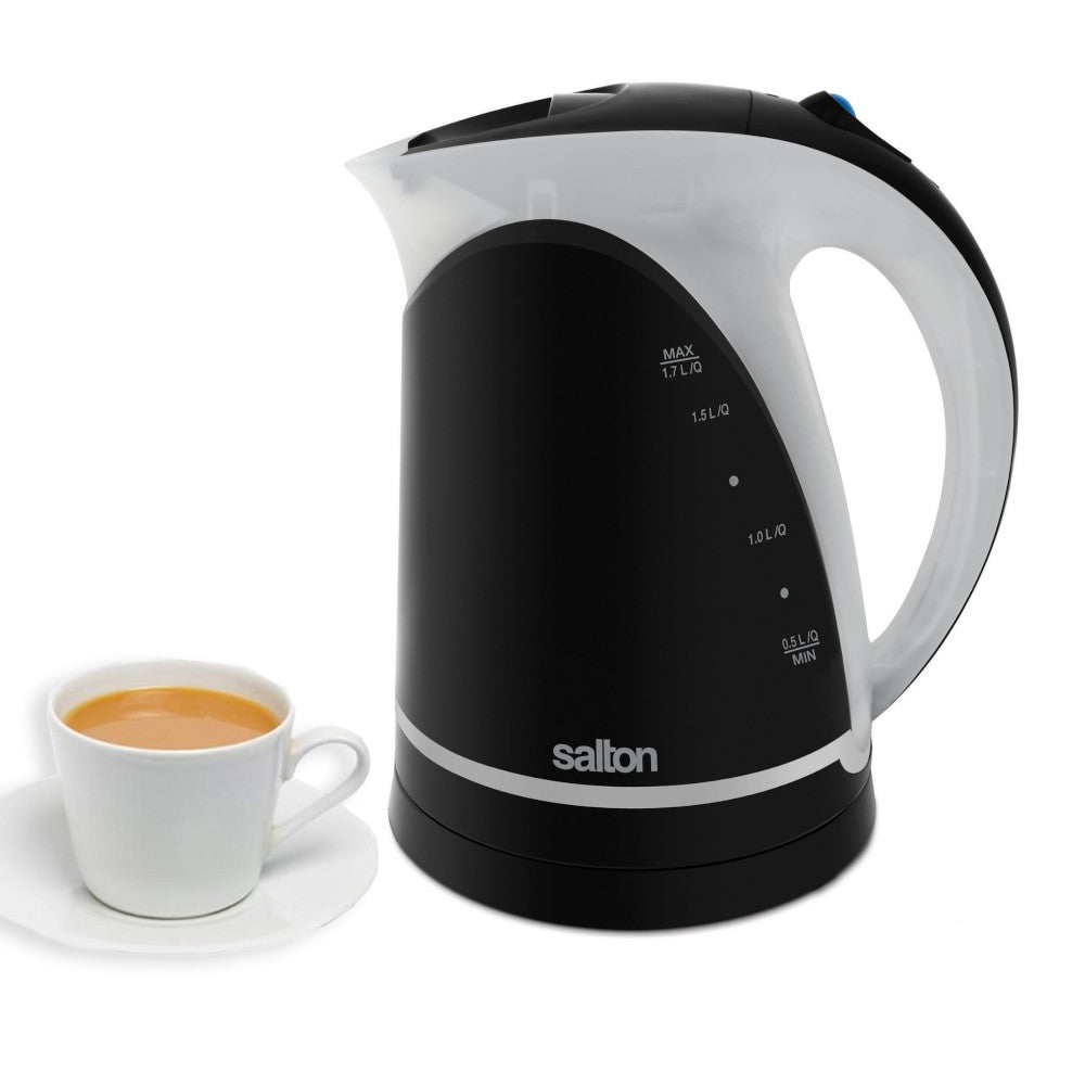 SALTON 360 Cordless Electric Kettle 1.7L Fast Boiling Stainless Steel - JK1648B - Perfect for Home, Office & Travel Use