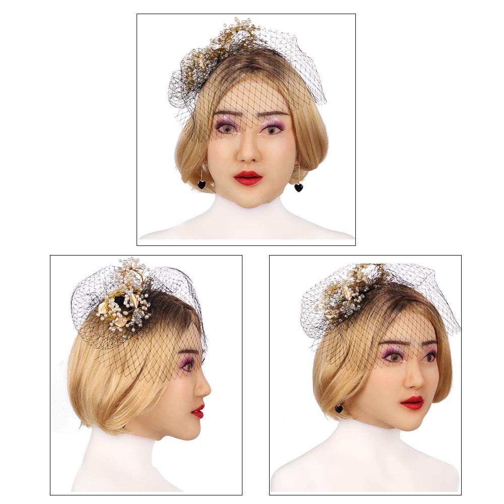 Realistic Silicone Crossdresser Head Mask - Handmade Transgender Cosplay Costume for Halloween & Masquerade Parties | Perfect for Drag Shows, Themed Events and Costume Contests