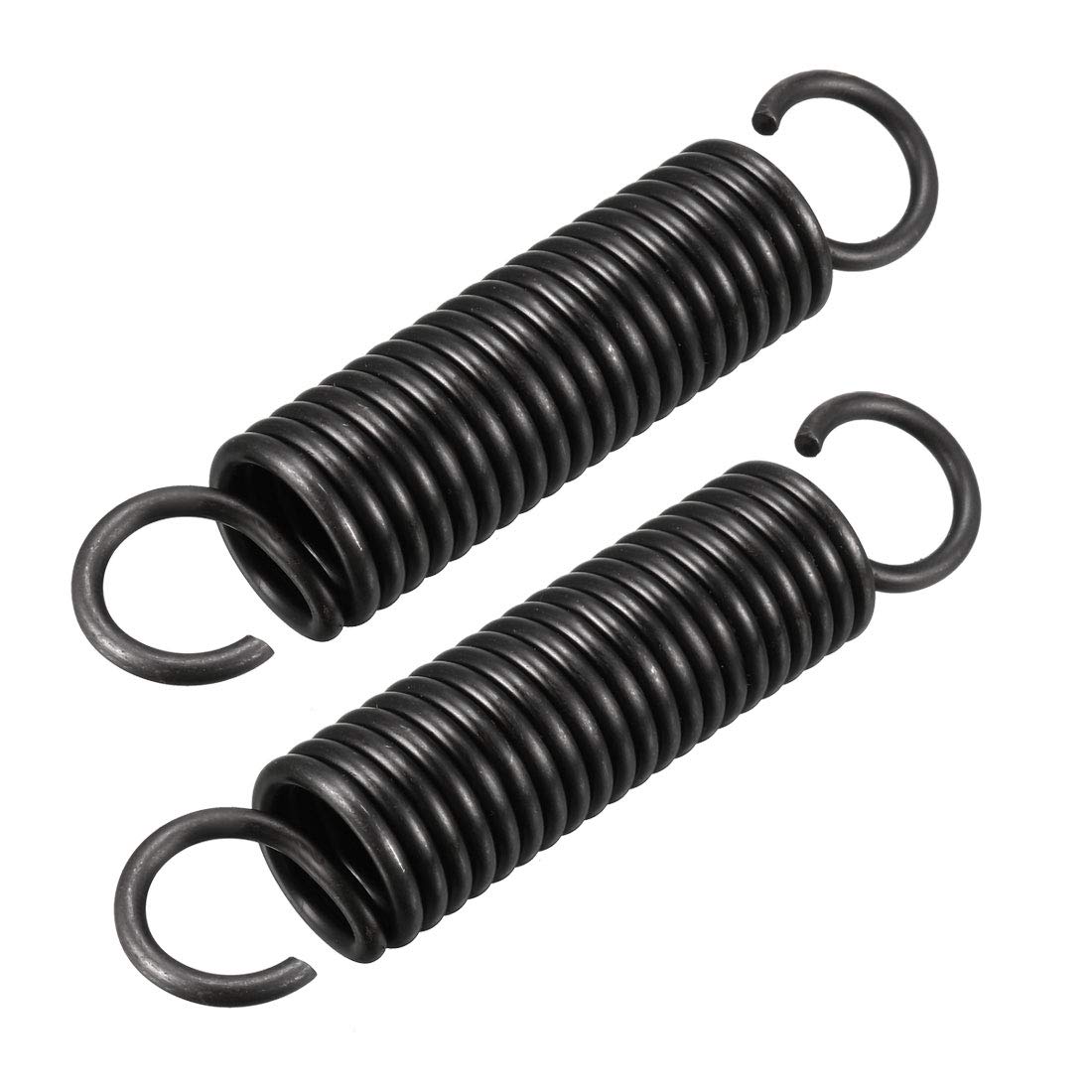 Durable 2.5mm Wire Dia Extension Spring - 18mm OD, 90mm Free Length, Spring Steel Small Dual Hook Tension Spring (2pcs) - Perfect for Garage Door Repair, Industrial Machinery & DIY Projects