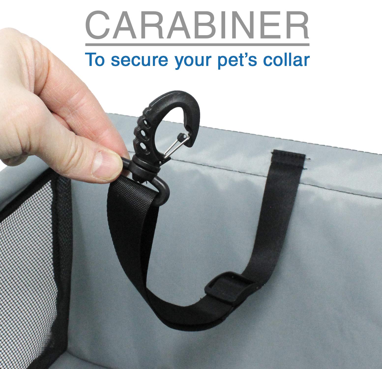 VViViD Nylon Grey Portable Small Dog Car Booster Seat - Safe & Comfortable Pet Travel Solution for Cars, SUVs, and Road Trips