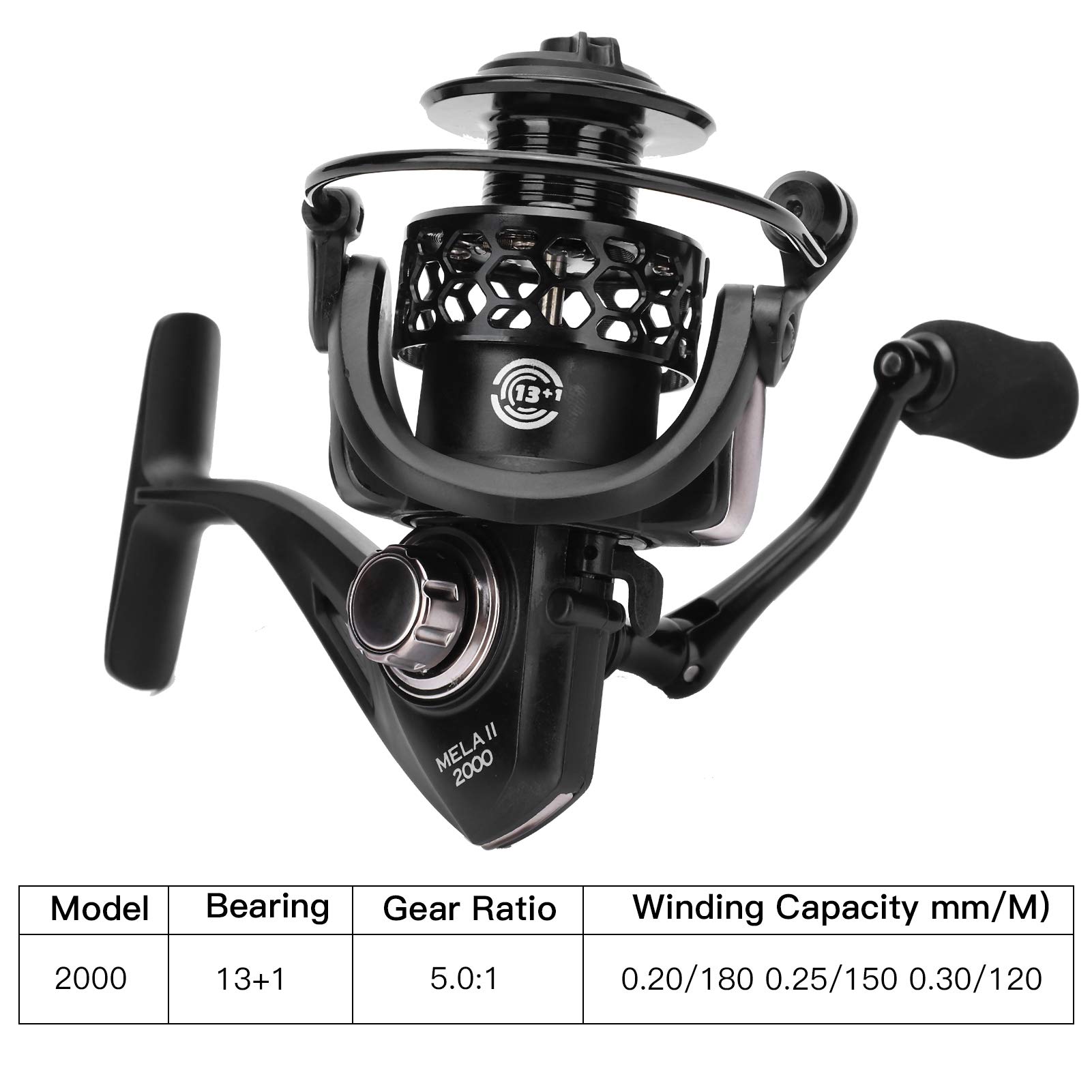 Premium 13+1 Bearing Fishing Reel - Left/Right Hand Interchangeable Spinning Reel for Saltwater & Freshwater Fishing | Ideal for Rock Fishing, Raft Fishing, Sea Fishing & Anchor Pole Use (MELA2000)