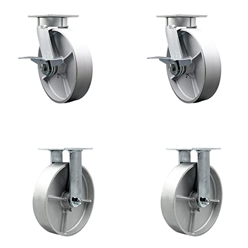 2 Swivel w/2 Brakes & 2 Swivel Locks - 2 Rigid
