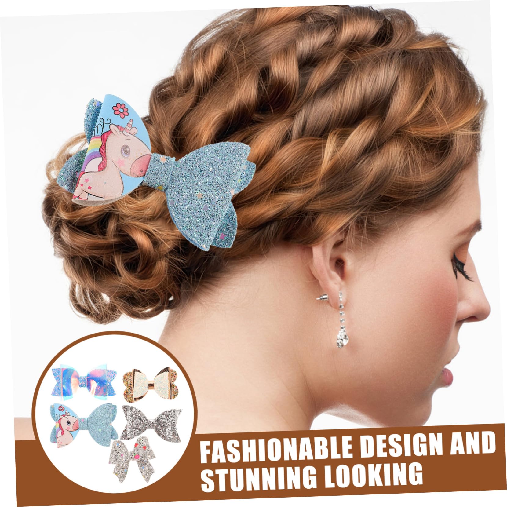 5 Sets Girls Hair Bows Clips - Fashionable Hair Accessories for School, Kindergarten & Parties | Exquisite Hair Headdresses (5pcs x 5) - Perfect for Daily Wear, Special Occasions & Gift Giving