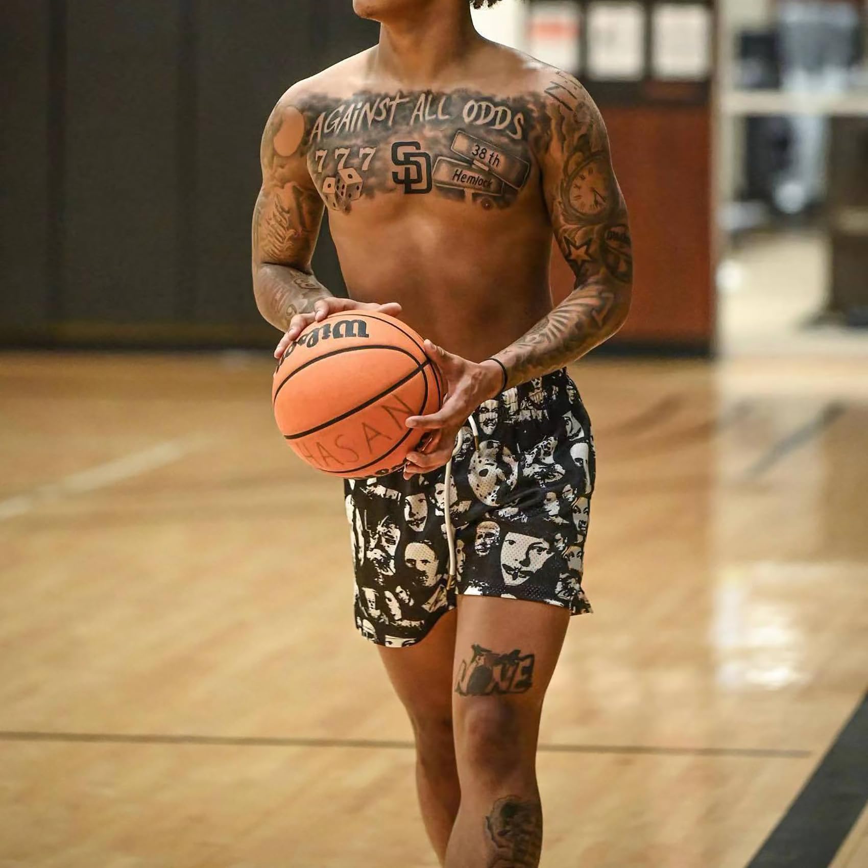 DIOTSR Men's Graphic Print Basketball Shorts - Cool Mesh Athletic Shorts with Drawstring for Casual & Summer Wear - Perfect for Gym, Running, and Outdoor Activities