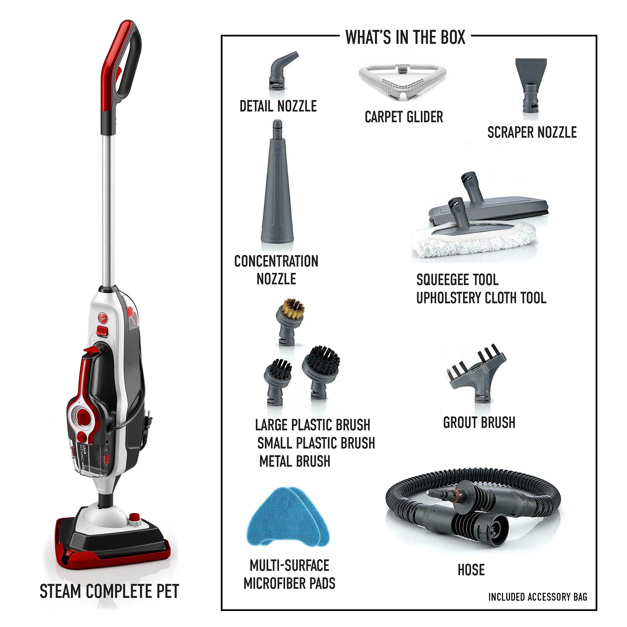 Steam Complete Pet Grooming Kit for Dogs & Cats - At-Home Pet Hair Clippers, Nail Trimmer & Brush Set - Perfect for Bathing, Grooming & Shedding Control