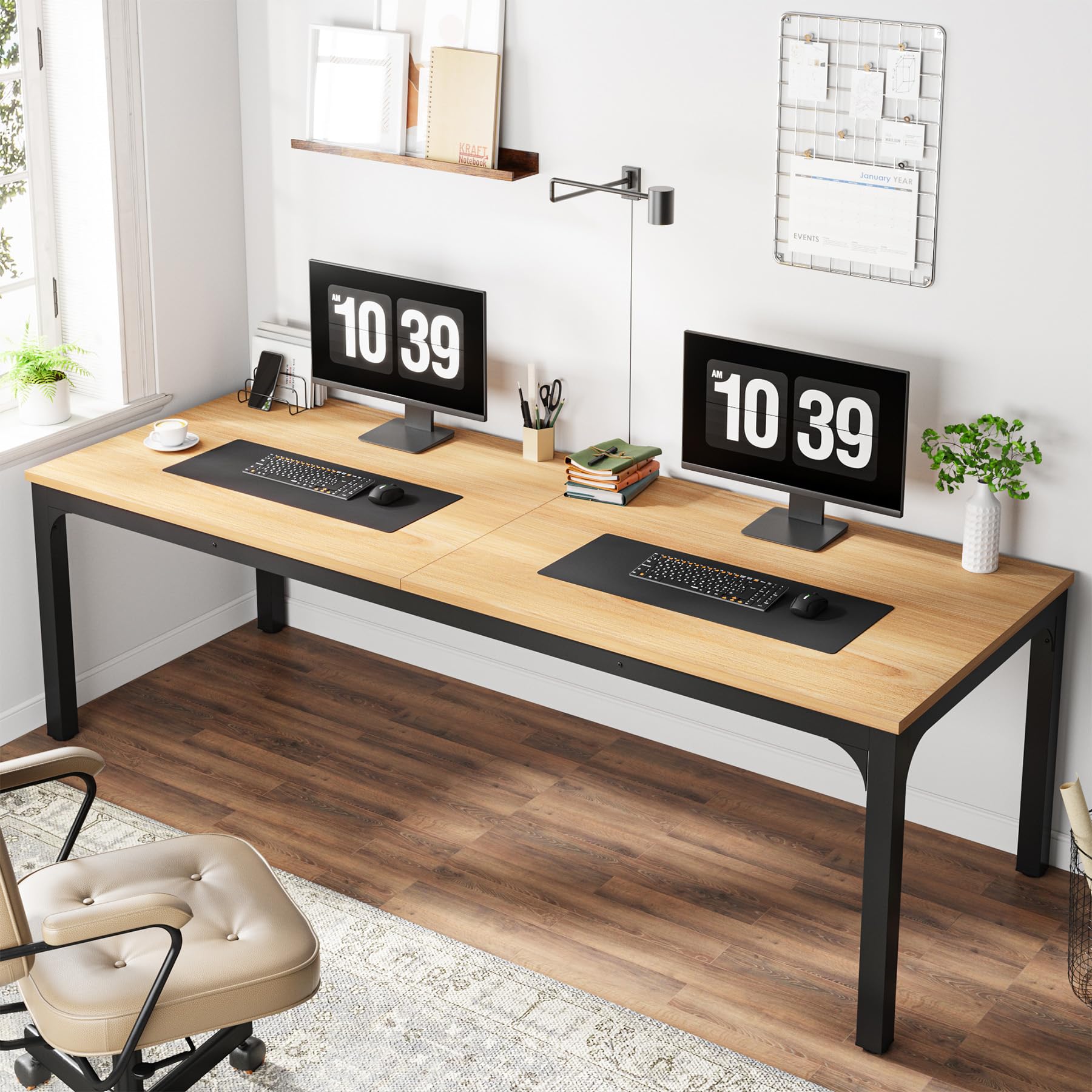 Tribesigns 78.7 Inches Extra Long Computer Desk for 2 Person - Double Wide Home Office Workstation with Spacious Surface for Laptops, Monitors & Office Supplies | Perfect for Shared Workspaces, Gaming Setups & Remote Work