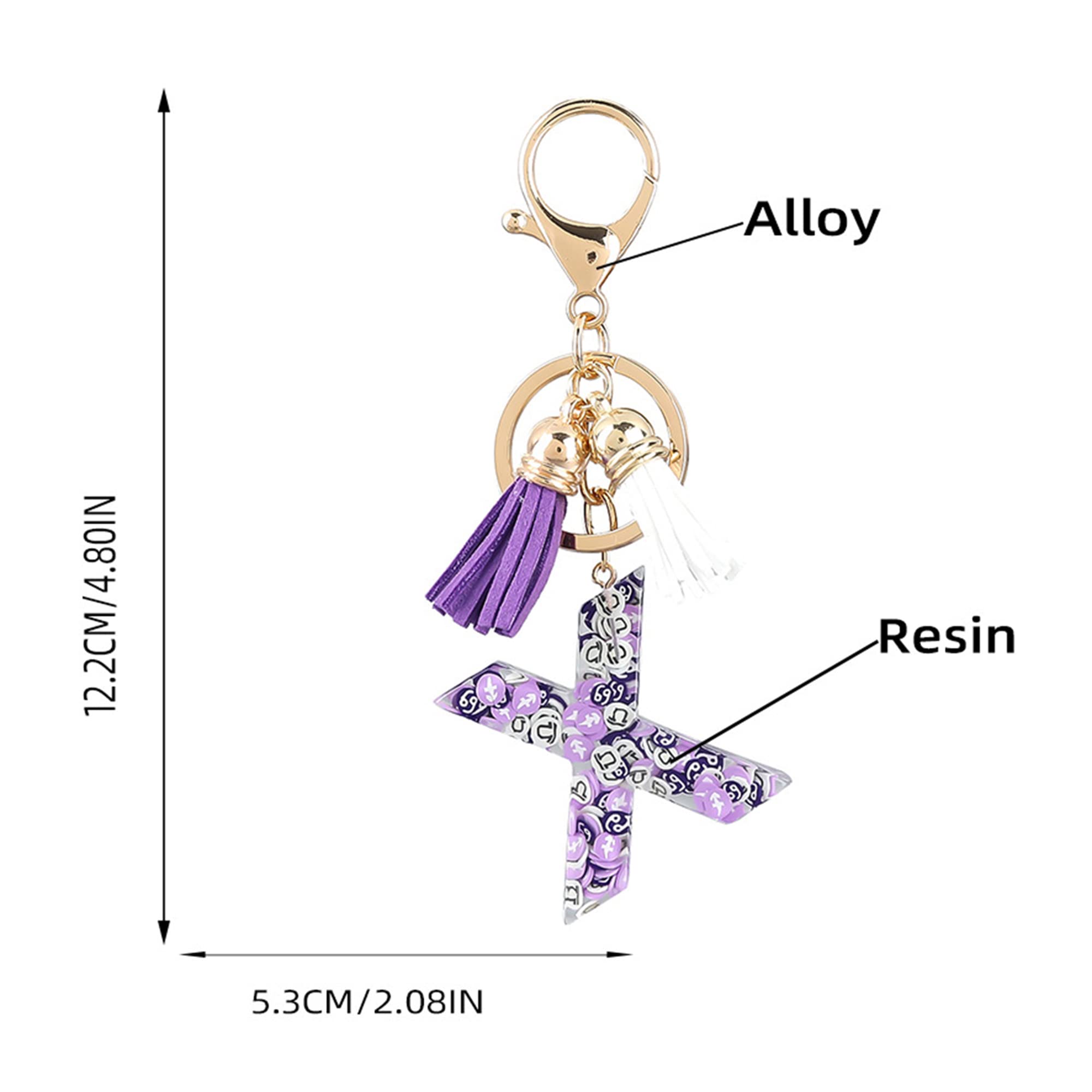 Personalized Alphabet Resin Keychain - Custom Dried Flower Initial Letter Keyring, Cute Kawaii Gift for Women & Girls | Birthday, Valentine's Day, Friendship Gift Idea