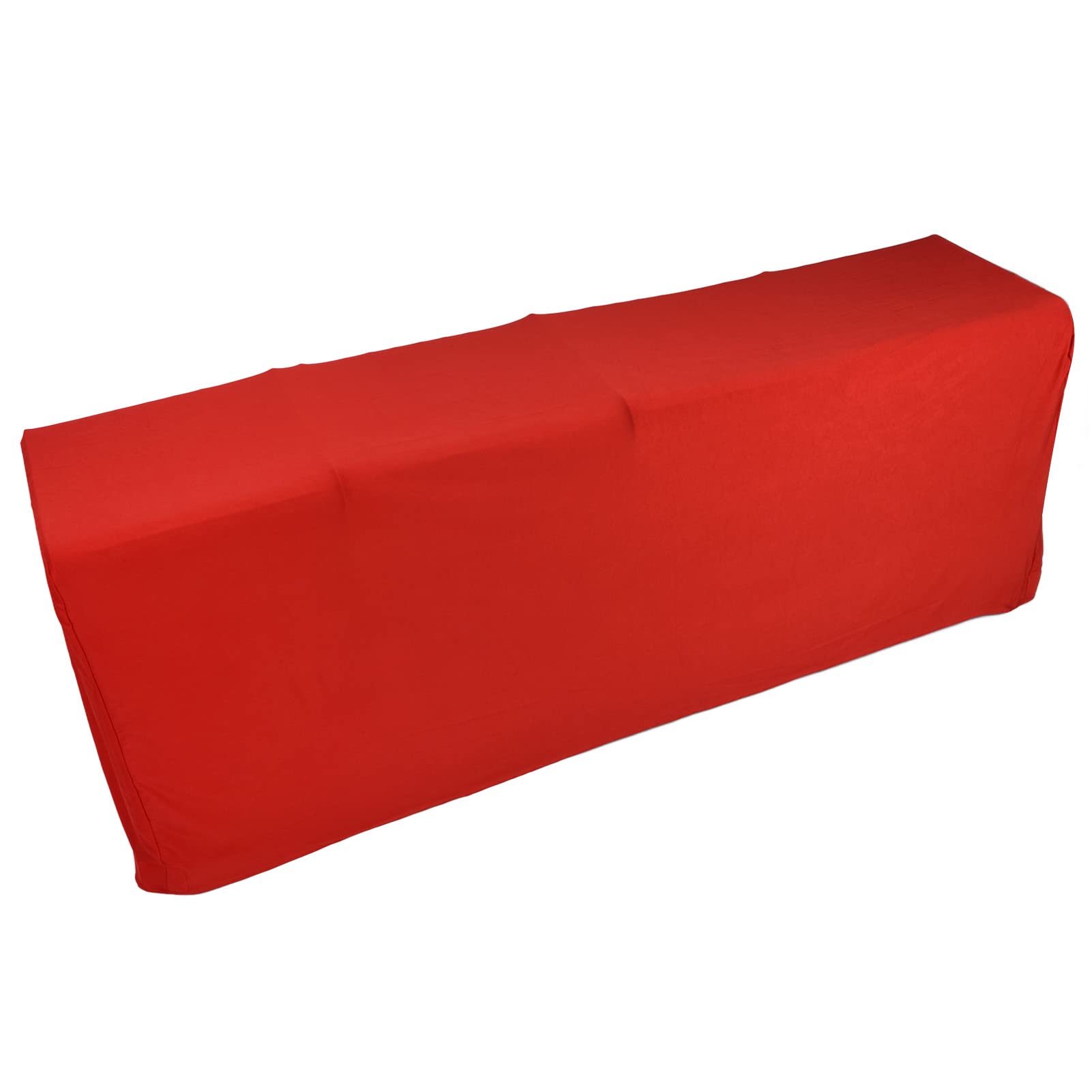 CHICIRIS Spandex Stretch Tablecloth - Red Elastic Table Cover with 4 Pockets, Durable & Washable Fabric for Dining, Parties, and Outdoor Events