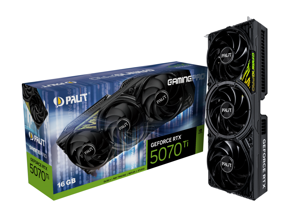 Palit GeForce RTX 5070Ti GamingPro 16GB GDDR6 Graphics Card - High Performance GPU for 4K Gaming, VR, Streaming & Content Creation