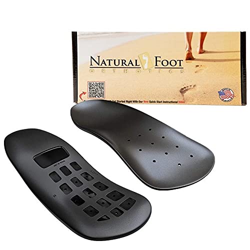 Natural Foot Orthotics Slim Stabilizer for Low to Flat Arches – Arch Support Shoe Insoles for Plantar Fasciitis Relief | Made in USA | Supports Feet, Legs, Back & Joint Pain | Perfect for Running, Walking & Standing All Day