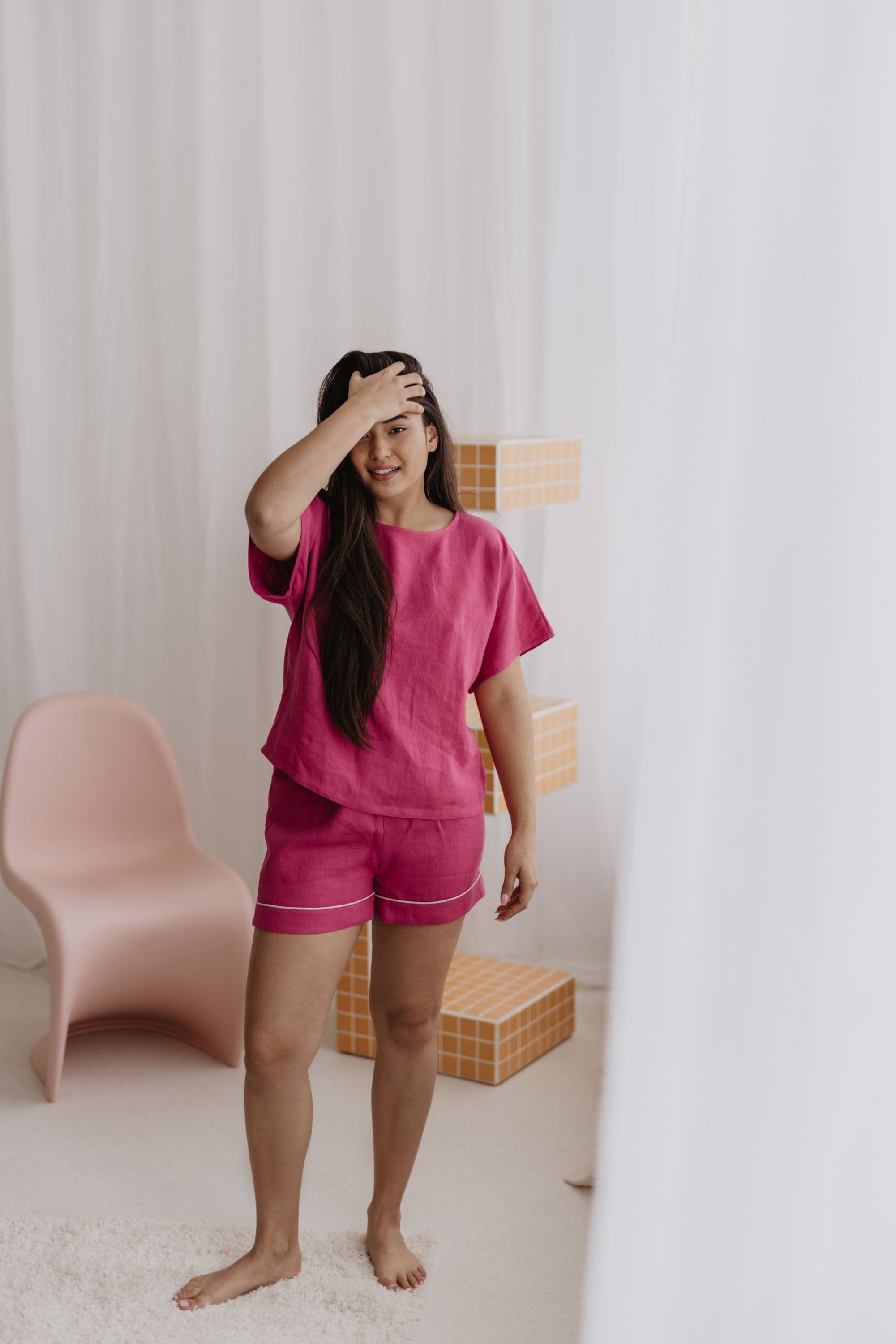 Premium Women's Linen Pajama Set - Soft & Breathable Sleepwear for Women | Multiple Colors | Perfect for Summer Nights, Lounging & Relaxation at Home