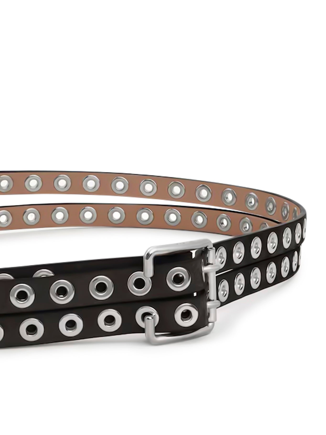 Double Biker Belt in Nubuck Leather - Stylish & Durable Waistband for Motorcycle Riding, Casual Wear & Fashion Outfits