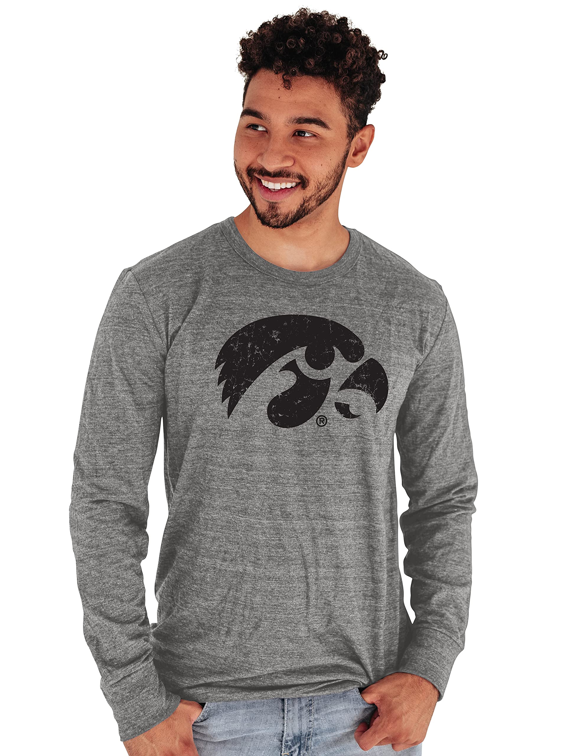 Blue 84 Men's Tri-Blend Long Sleeve Vintage T-Shirt - Soft Comfort Fit Crewneck Shirt for Casual Wear & Layering | Perfect for Everyday Outfits, Work & Outdoor Activities