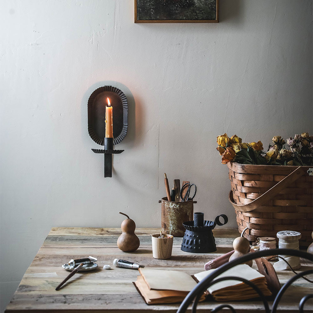 Elegant Petite Scalloped Candle Sconce - Vintage Wall Mounted Candle Holder for Home Decor, Wedding, Dining Room & Bedroom Lighting