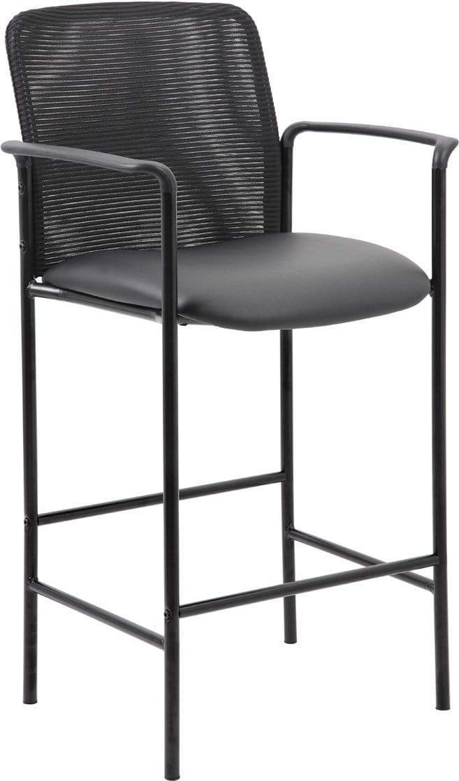 Boss Contemporary Mesh Counter Stool - Black Bar Stool with Comfortable Seat for Kitchen Island, Breakfast Nook & Home Decor [B16909 CS]