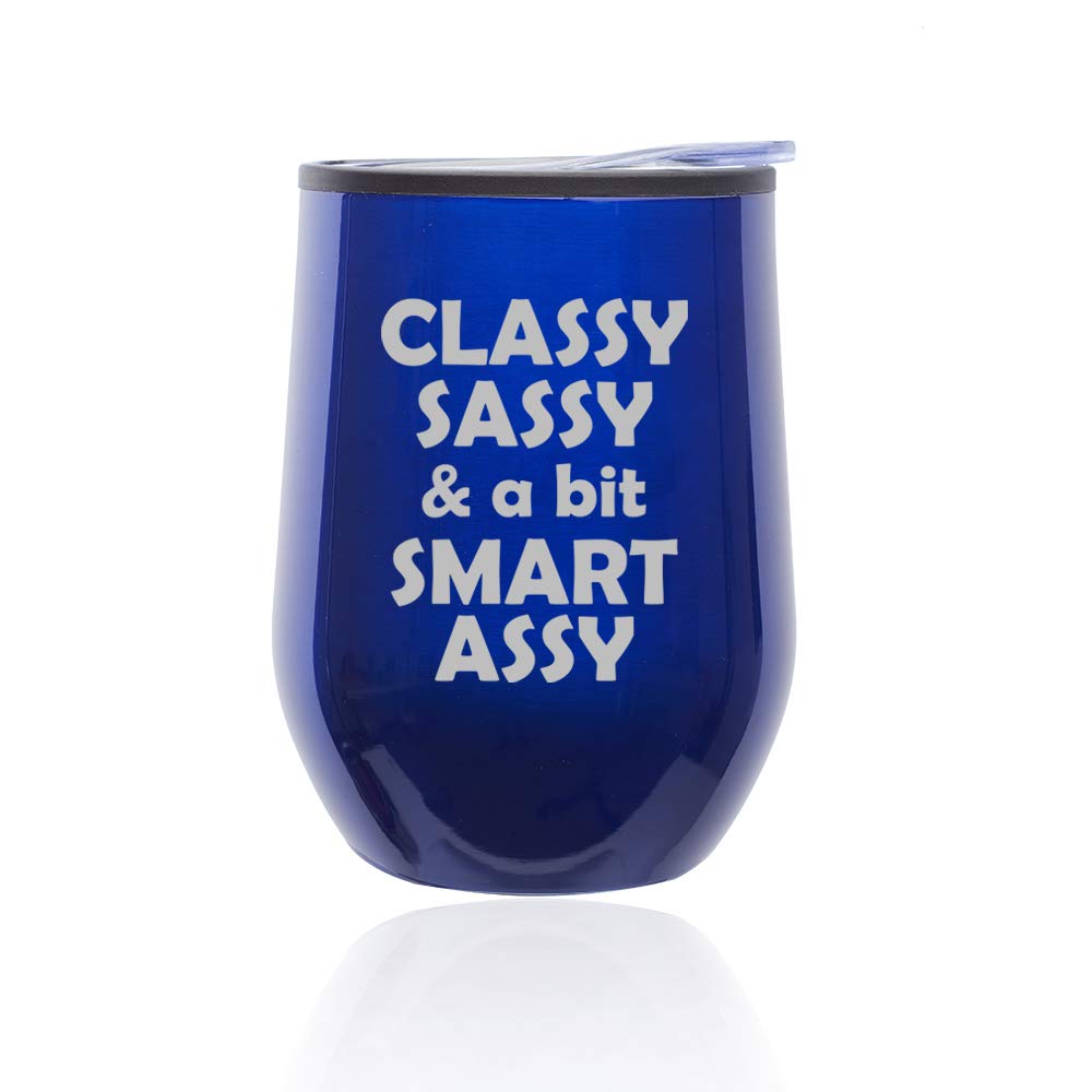 Stemless Wine Tumbler with Lid - 16oz Insulated Coffee Travel Mug, Double Wall Glass Cup for Hot & Cold Drinks - Elegant & Durable Design (Blue) - Perfect for Office, Home, Picnics & Outdoor Adventures