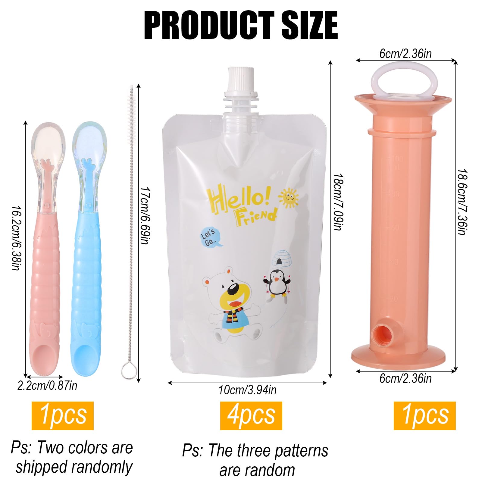 Organic Baby Food Pouches Filler Kit - Reusable & Refillable Baby Feeding Pouches with Filling Machine, Spoon & Cleaning Brush | Eco-Friendly Toddler Food Storage Solution for Homemade Purees, Snacks On-The-Go (Pink) | Perfect for Daycare, Travel & Mess-Free Feeding