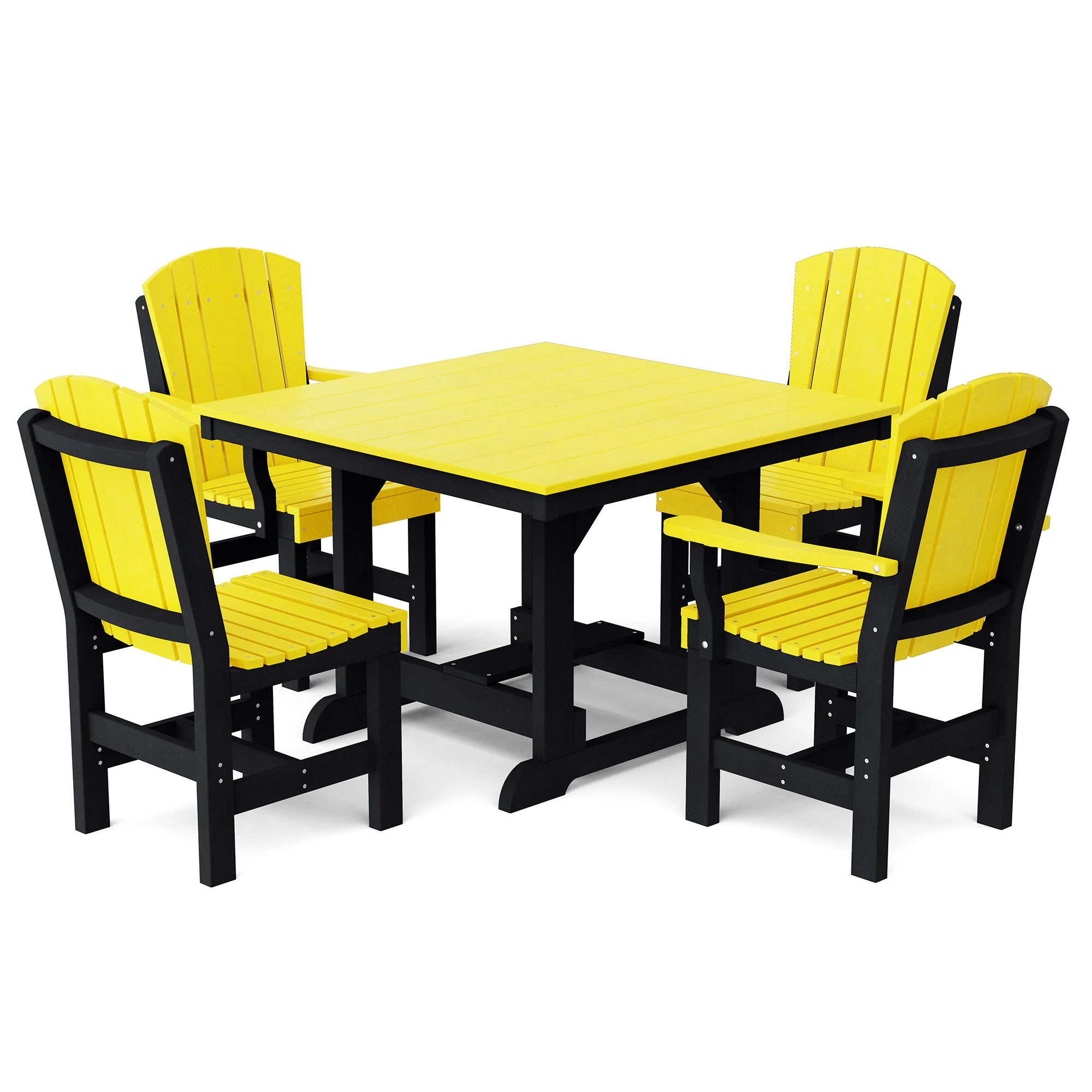 Heritage 5-Piece 44x44 Inch Square Outdoor Dining Set with Cushions - Perfect for Patio, Garden, and Backyard Entertaining