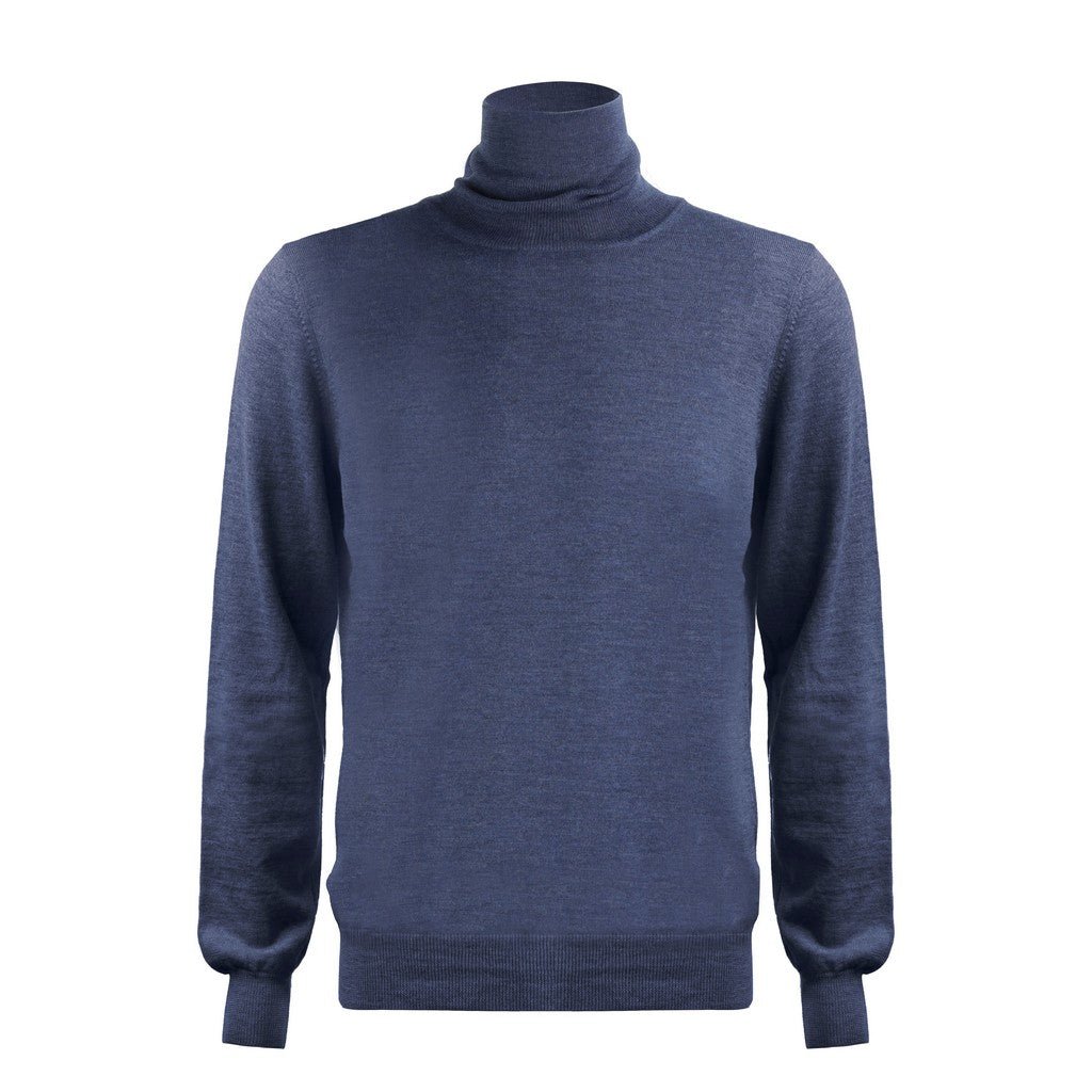Premium GRAN SASSO Merino Wool Turtleneck Sweater for Women - Soft Blue Winter Knitwear | Cozy Cold Weather Layering & Office Attire